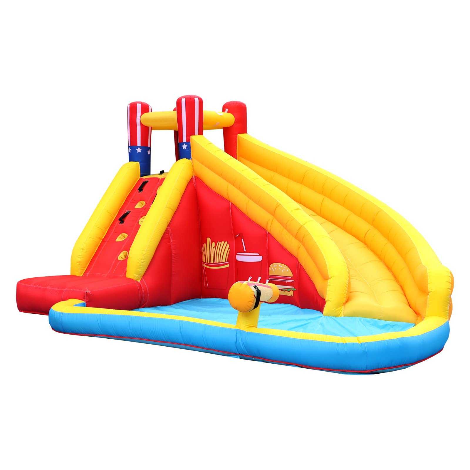 **MUSHOW Inflatable Water Slide for Kids - Bounce House with Blower, Water Sprinkler & Splash Pool - Outdoor Summer Fun for Backyard, Parties & Playdates**    (Note: The original title was already in English, so no translation was needed. The optimized version improves readability, includes key SEO terms, and adds usage scenarios like 