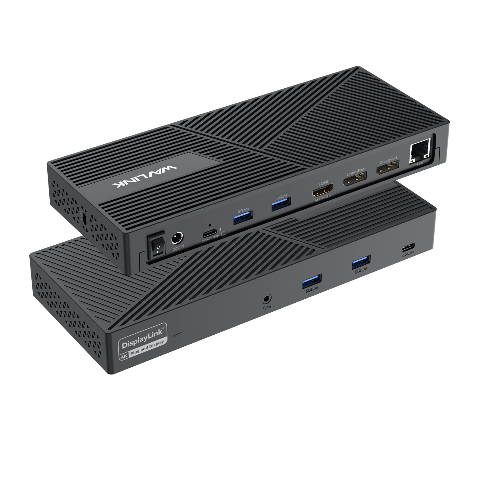 WAVLINK 12-in-1 Triple 4K DisplayLink Docking Station with Dual DP & HDMI Ports, USB A/C, PD Charging - Compatible with MacBook, Dell XPS, Steam Deck, HP, Lenovo ThinkPad, Surface Pro - Perfect for Home Office, Gaming & Multi-Monitor Workstations