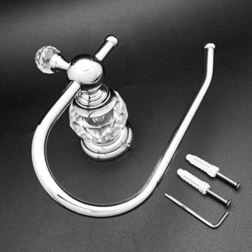 Polished Chrome Brass Toilet Paper Holder - Crystal Series Bathroom Tissue Roll Stand - Elegant & Durable for Modern Bathrooms, Powder Rooms & Guest Baths