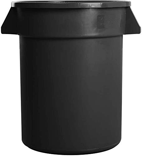 Set of 15 - 80 Qt (20 Gallon/75L) Commercial Round Black Trash Cans - Heavy Duty Kitchen Garbage Bin, Office Waste Basket, Recycling Container - Ideal for Restaurants, Schools, Hospitals & Home Use