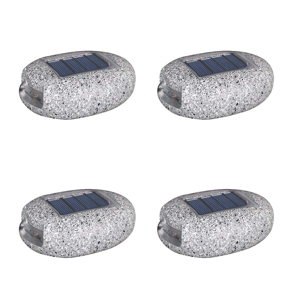 Solar Powered Outdoor Garden Lights - Waterproof LED Ground Path Lights for Yard, Deck & Walkway - Energy Efficient Landscape Lighting (Grey, Set of 6) | Perfect for Garden Decor, Patio Illumination & Driveway Safety Lighting