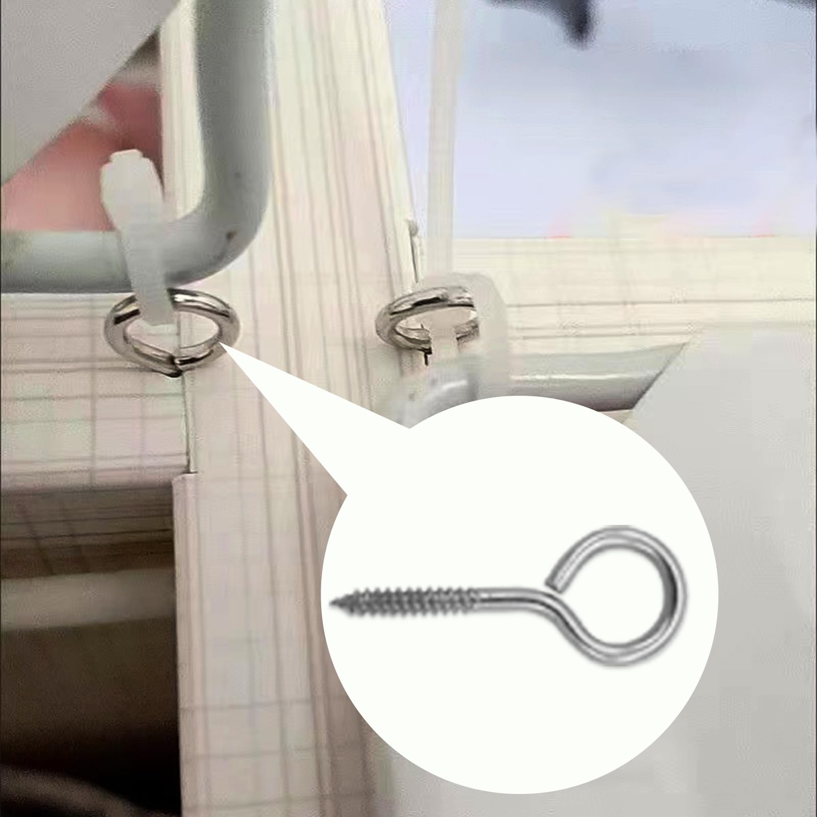 24 Pack M6 304 Stainless Steel Screw Eye Hooks - 2.5 Inch Heavy Duty Eye Bolts - 200LB Load Bearing Capacity - Self-Tapping Eye Ring Hooks for Wood, Metal & DIY Projects - Perfect for Hanging Plants, Hammocks & Outdoor Decor