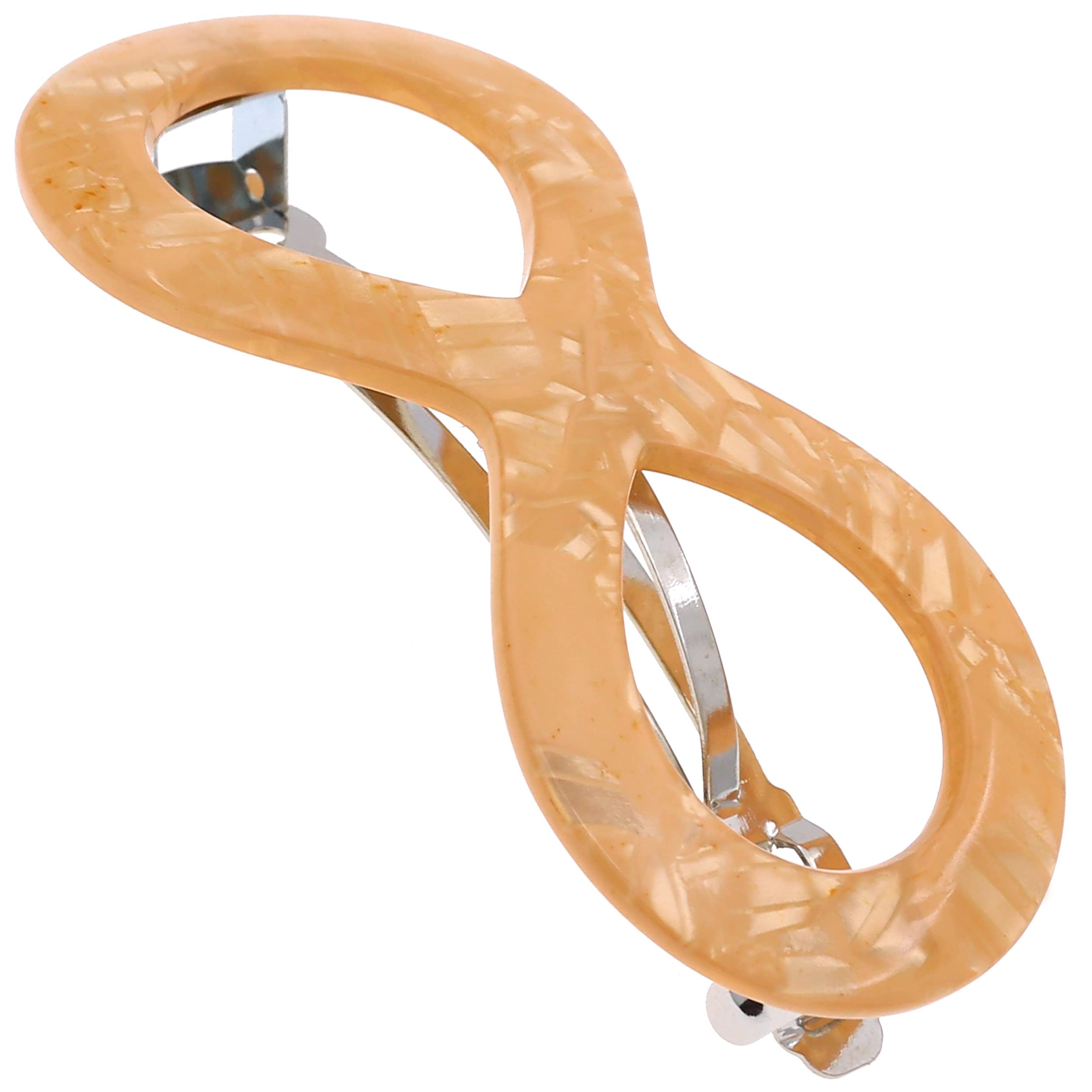 Camila Paris CP3274 French Hair Barrette Clip for Women & Girls - Handmade Peach Hair Clips with Strong Hold Grip, No Slip & Durable Styling Accessories | Made in France | Perfect for Weddings, Parties & Everyday Wear