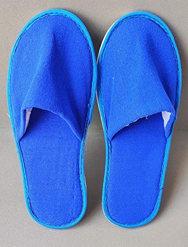 ZEONELY MART Unisex Comfort Disposable Slippers - Breathable Soft Hotel Slippers for Travel, Spa & Home Use - Free Size (Blue, 2 Pairs)