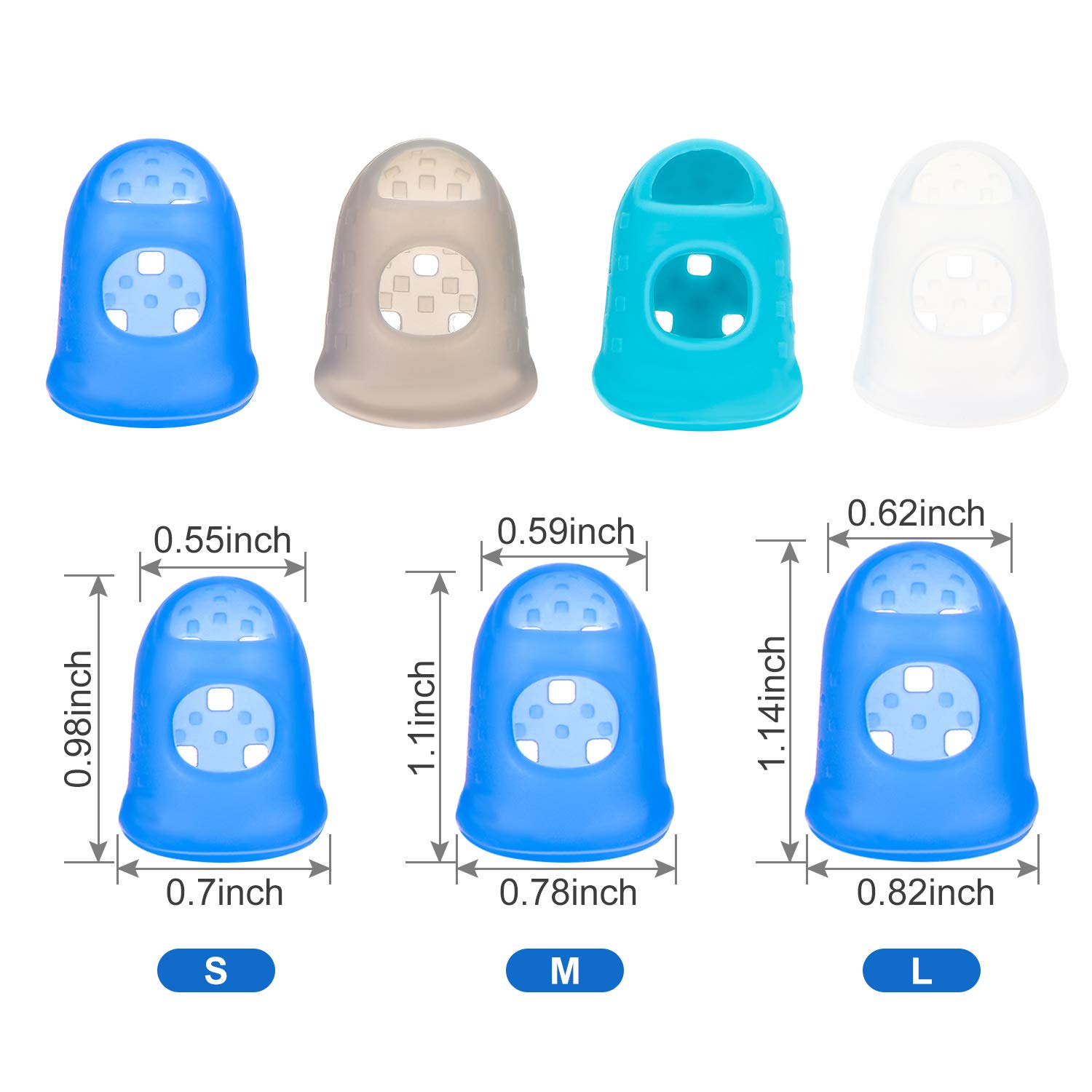 24-Piece Rubber Finger Tips Guard Set - 3 Sizes (S/M/L) Finger Protector Covers for Paper Handling, Cutting, Wax Carving, Guitar Playing & Office Work - Perfect for Artists, Musicians & Office Professionals