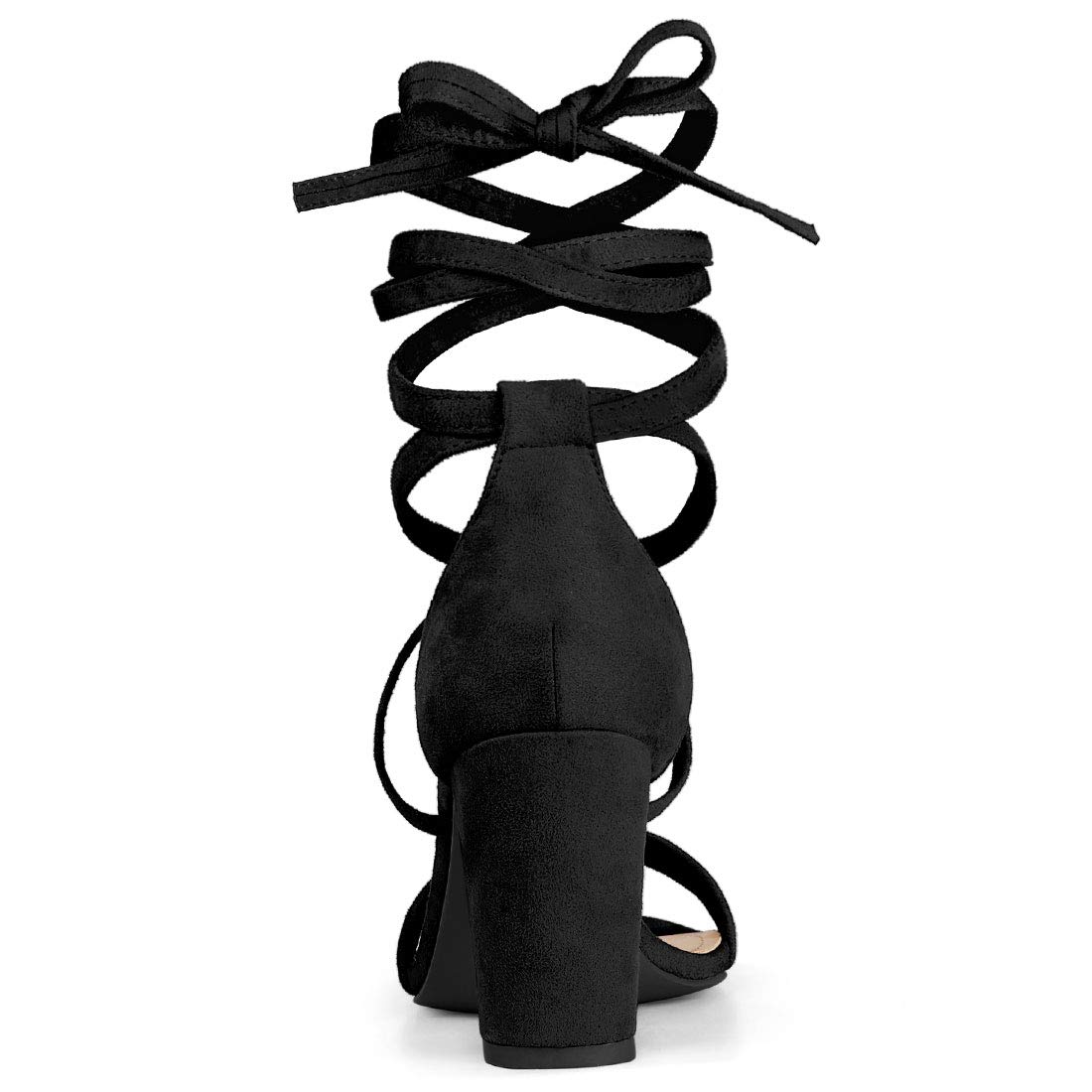 Allegra K Women's Strappy Lace Up Chunky High Heel Sandals - Comfortable Party Shoes for Weddings, Date Nights & Evening Events