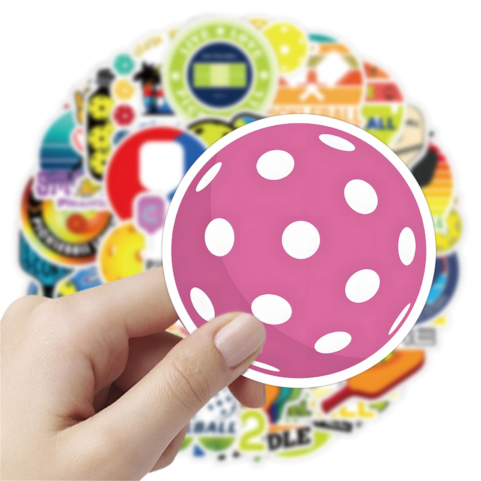 50PCS Waterproof Pickleball Stickers - Vinyl Decals for Water Bottles, Skateboards, Luggage - Perfect Gift for Pickleball & Sports Lovers - Great for Tournaments, Team Spirit & Fan Decorations