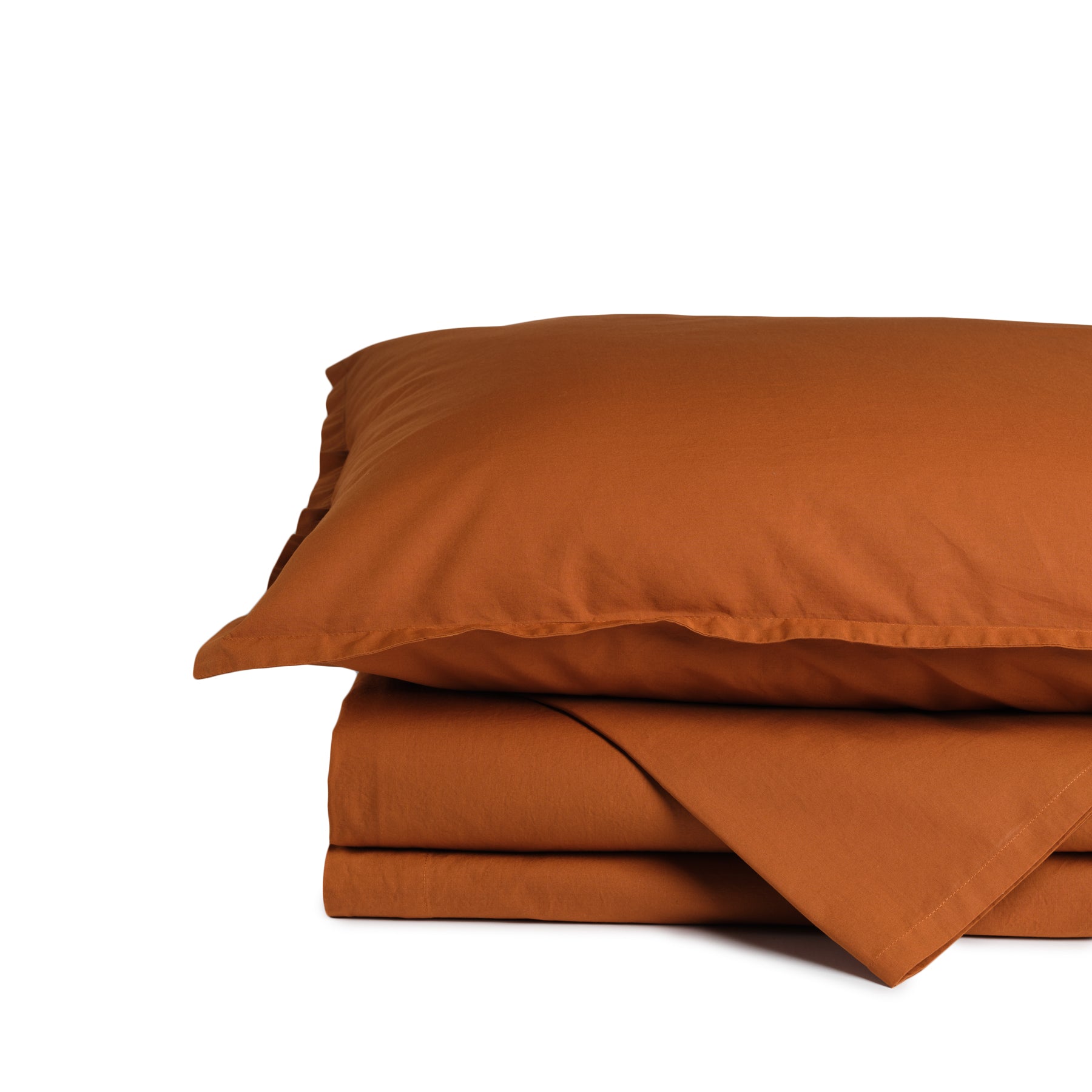 Luxury 400 Thread Count Percale Cotton Sheet Set - Coccio Brown - Breathable, Soft & Cooling Bed Sheets for All Seasons - Perfect for Master Bedroom, Guest Room & Dorm