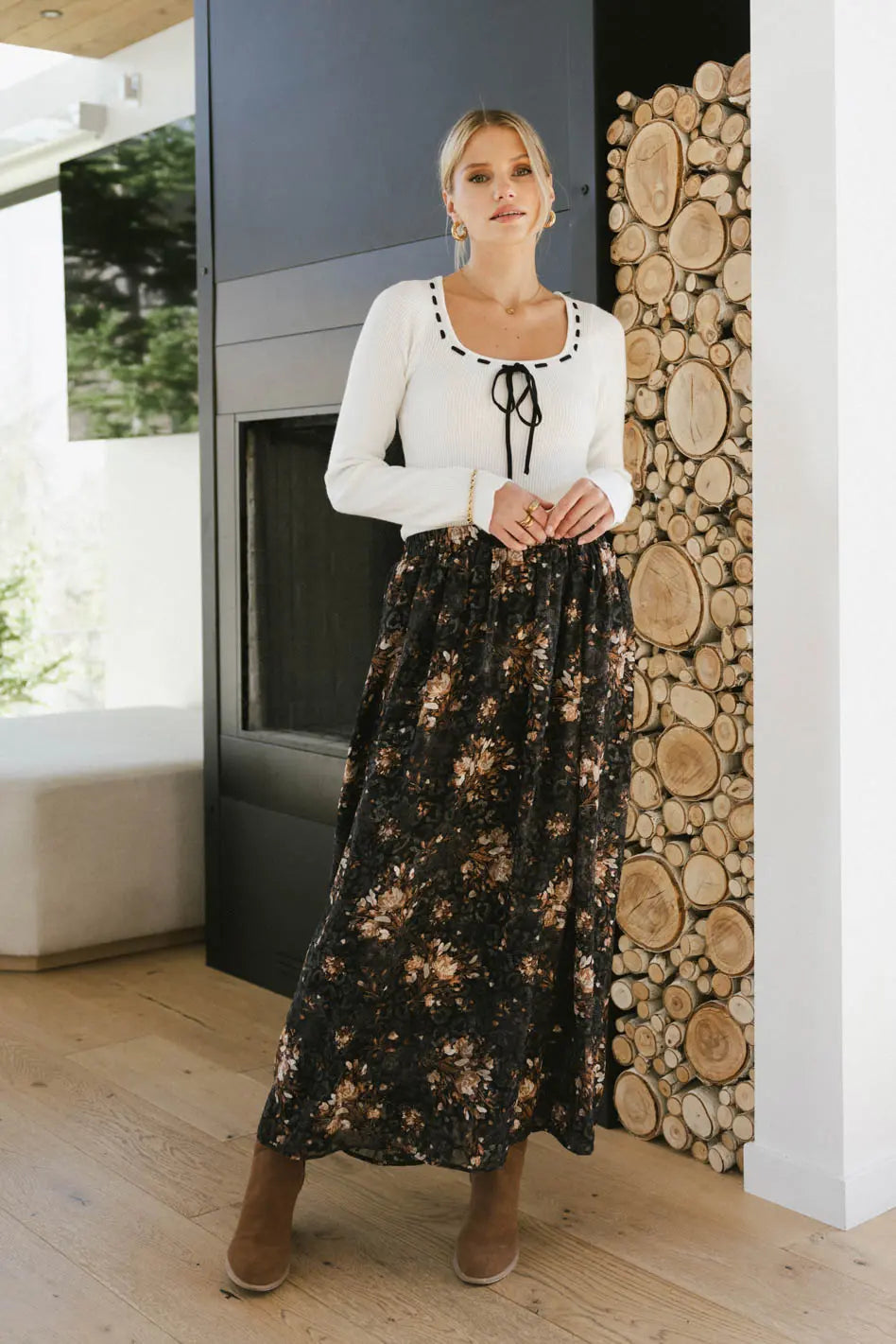 Llara Floral Maxi Skirt for Women - Elegant Long Flowy Summer Skirt with Floral Print | Perfect for Beach, Vacation, and Boho Outfits