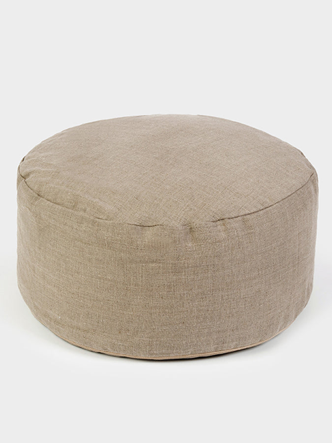 Organic Buckwheat Meditation Cushion - Yoga & Zen Pillow for Home Studio, Cross-Legged Sitting, Floor Seating - Eco-Friendly Linen Cylinder Bolster for Meditation, Yoga, and Relaxation