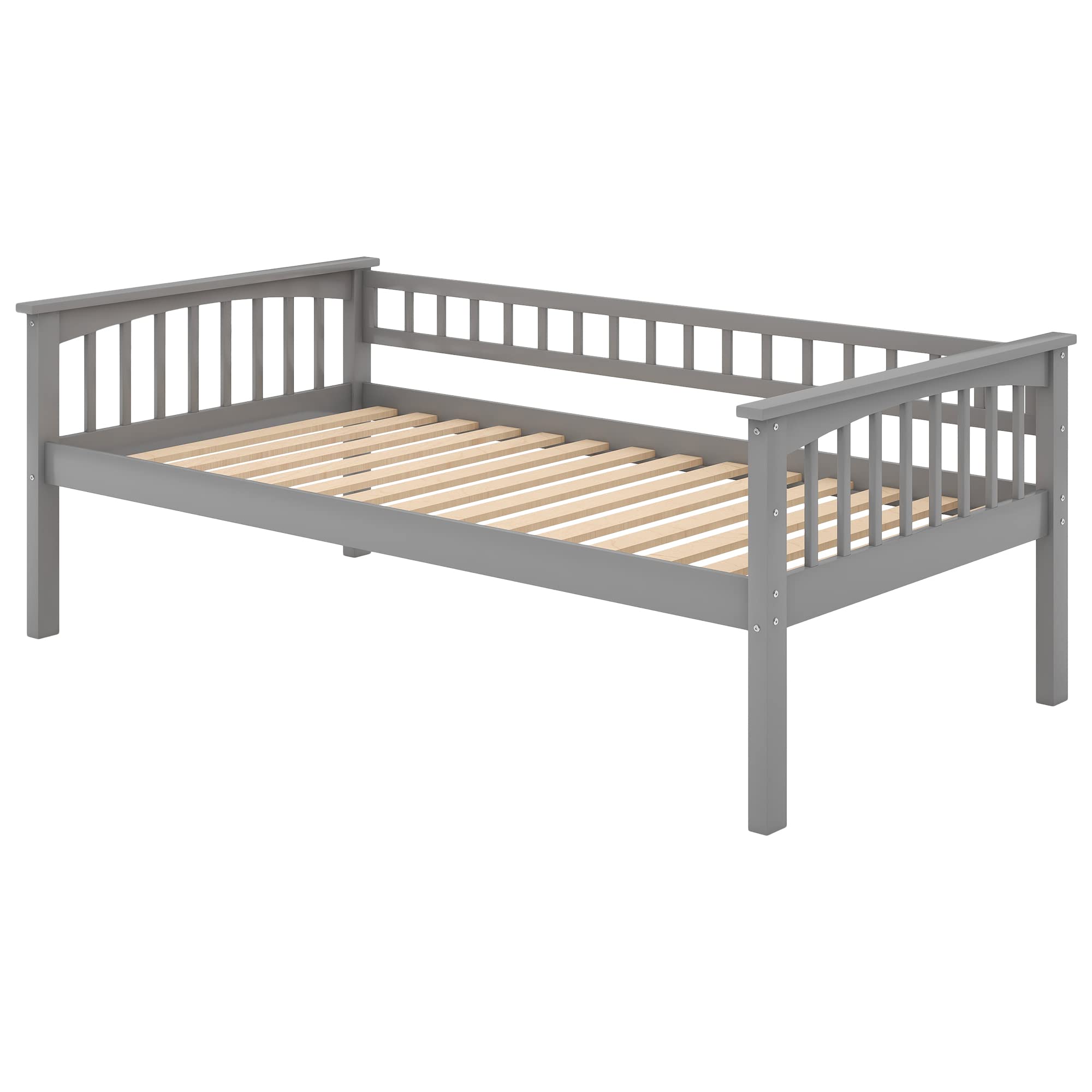 Harper & Bright Designs Twin Over Twin Bunk Bed with Storage Drawers, Solid Wood Bunk Bed Frame in Gray - Perfect for Kids' Bedroom, Guest Room & Space-Saving Solutions