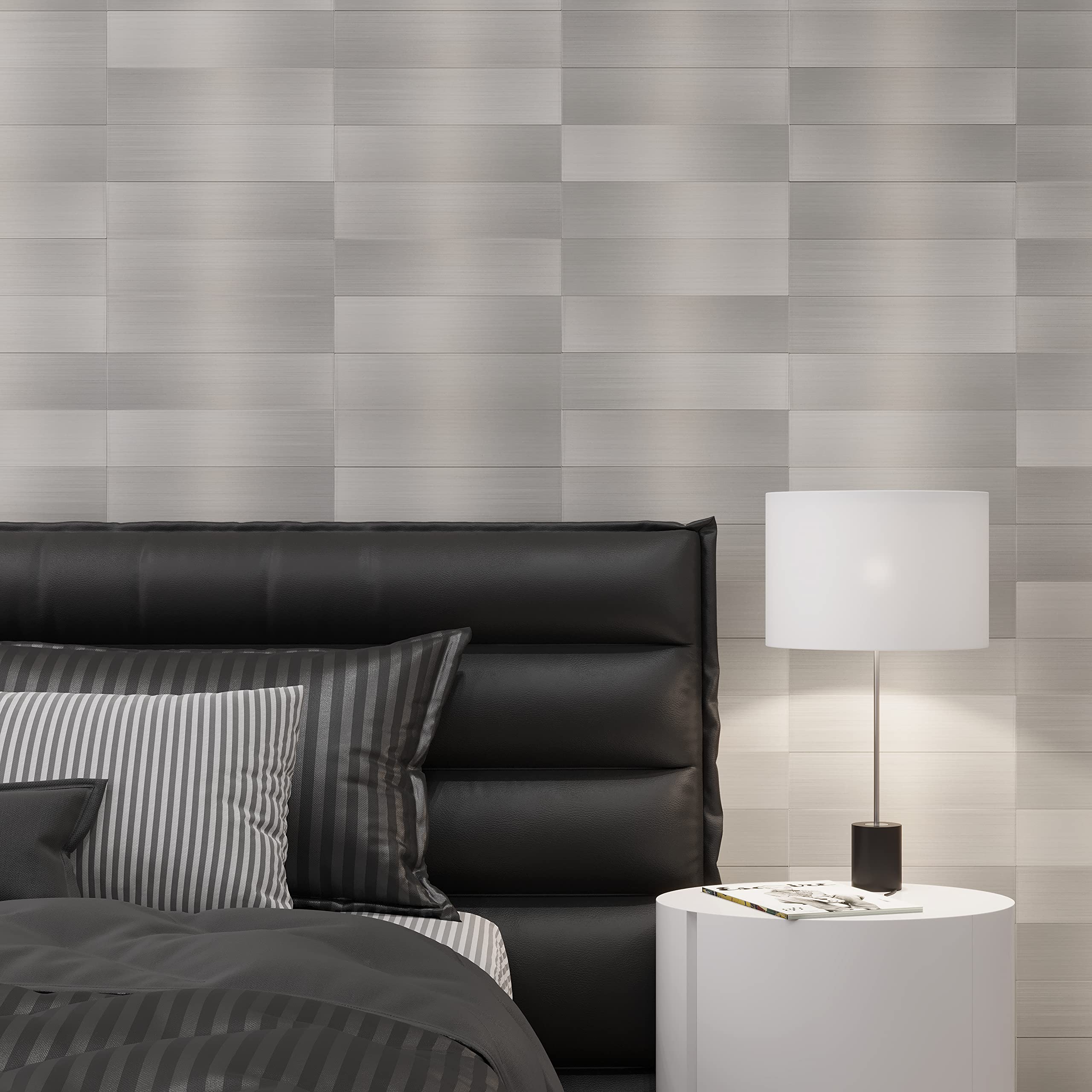 Avant Decor 32-Pack Aluminum Peel and Stick Kitchen Backsplash Tiles - 3