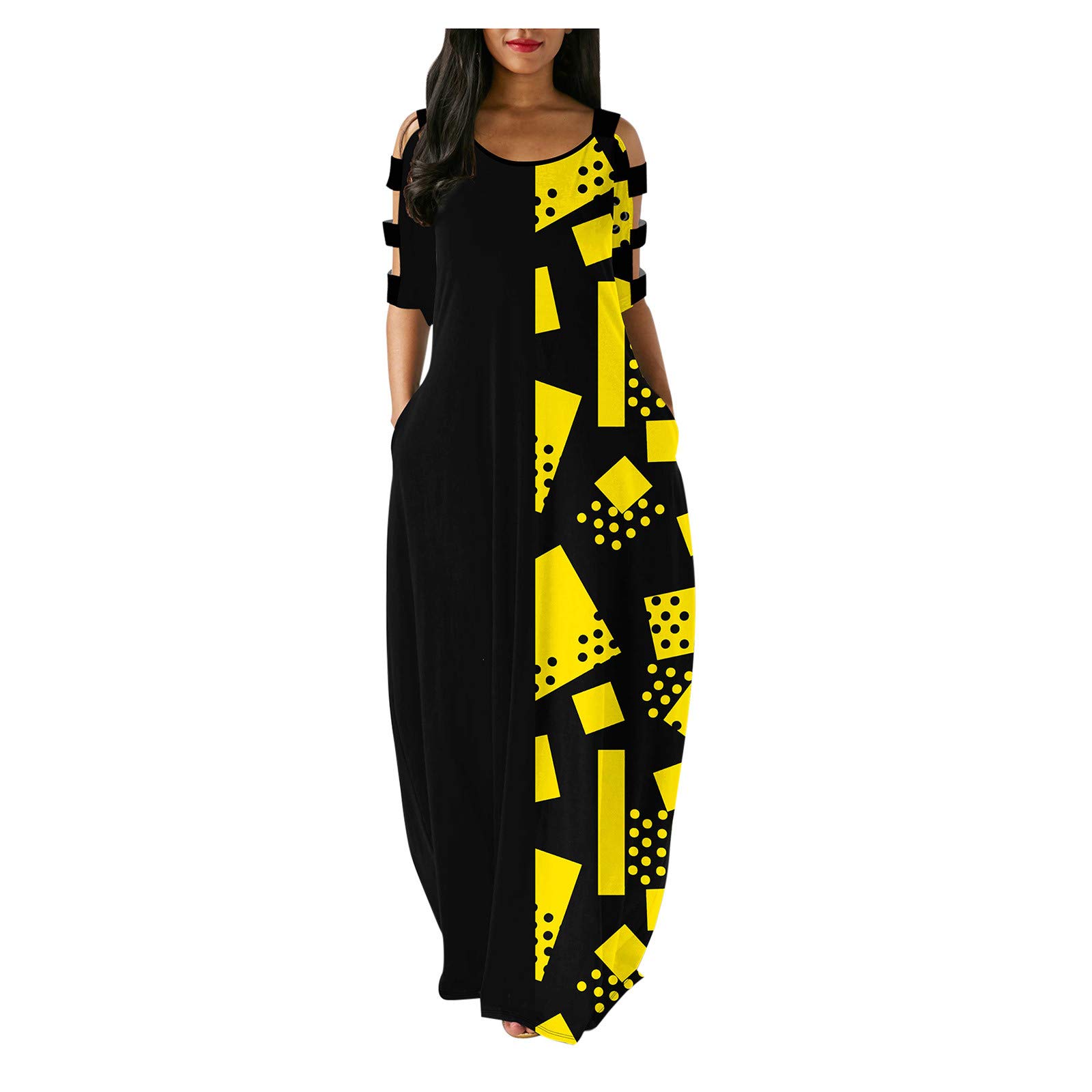 **Plus Size Women's Summer Maxi Dress - Sleeveless V-Neck Floral Print Sundress for Beach, Vacation & Party | Lightweight & Breathable for Hot Weather | Perfect for Tropical Getaways, Date Nights & Weekend Outings**