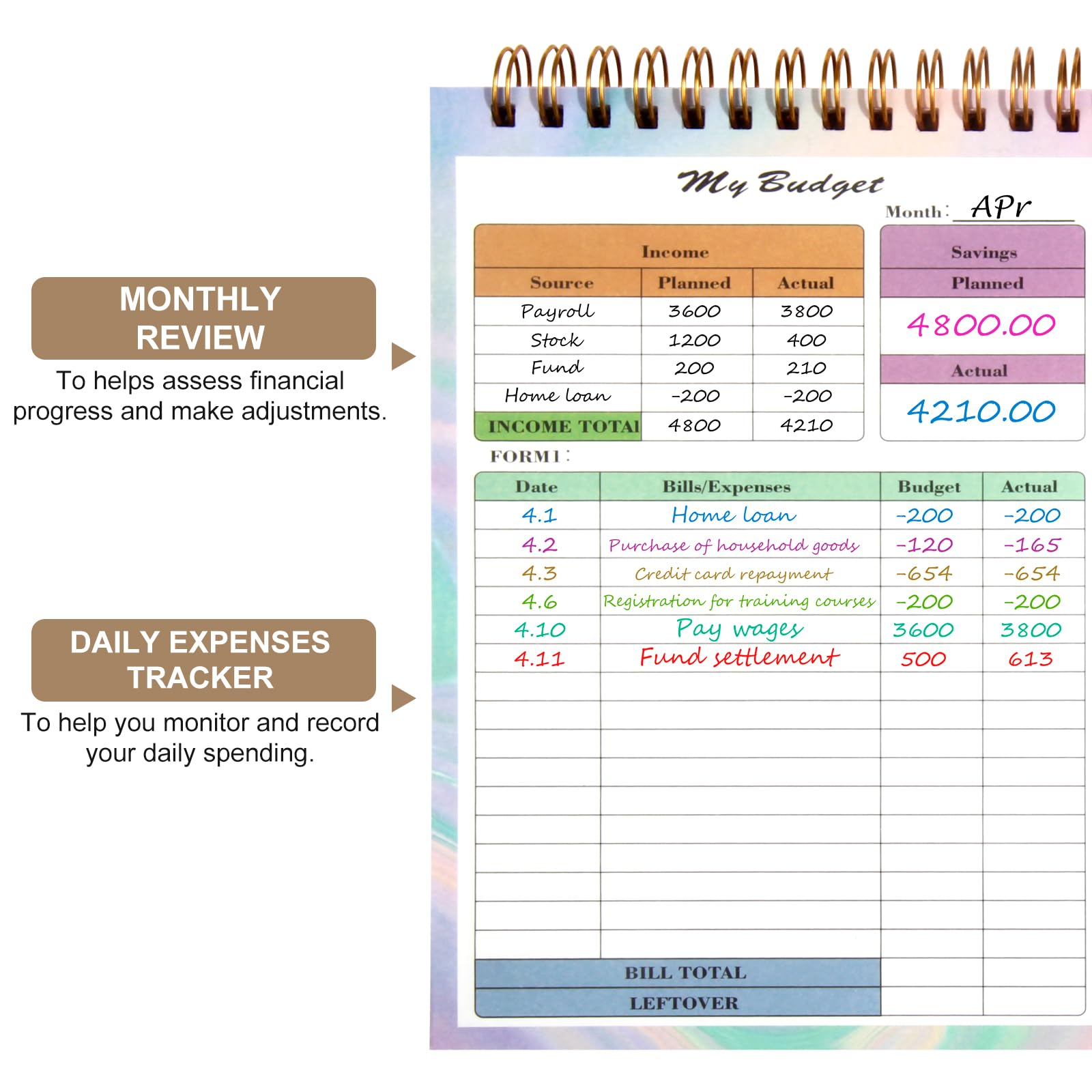 2024-2025 Undated Budget Planner with 50 Sheets & Stickers – B5 Size (9.7x7.2in) Debt Repayment, Bill Organizer & Finance Planner for Money Management – Perfect for Home Office, College Students, and Personal Finance Tracking