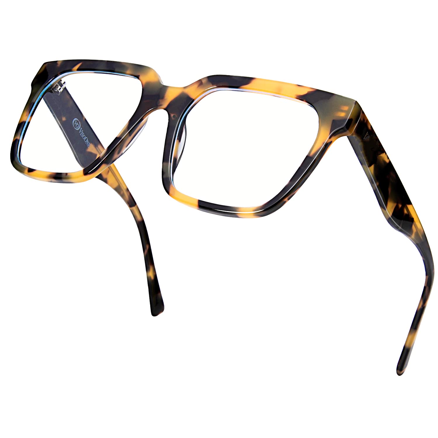 VISOONE TR90 Blue Light Blocking Glasses - Rectangle Computer Glasses for Women & Men - Anti Eye Strain for Gaming, Office & Digital Screen Use - Trendy Preppy Style Eyewear