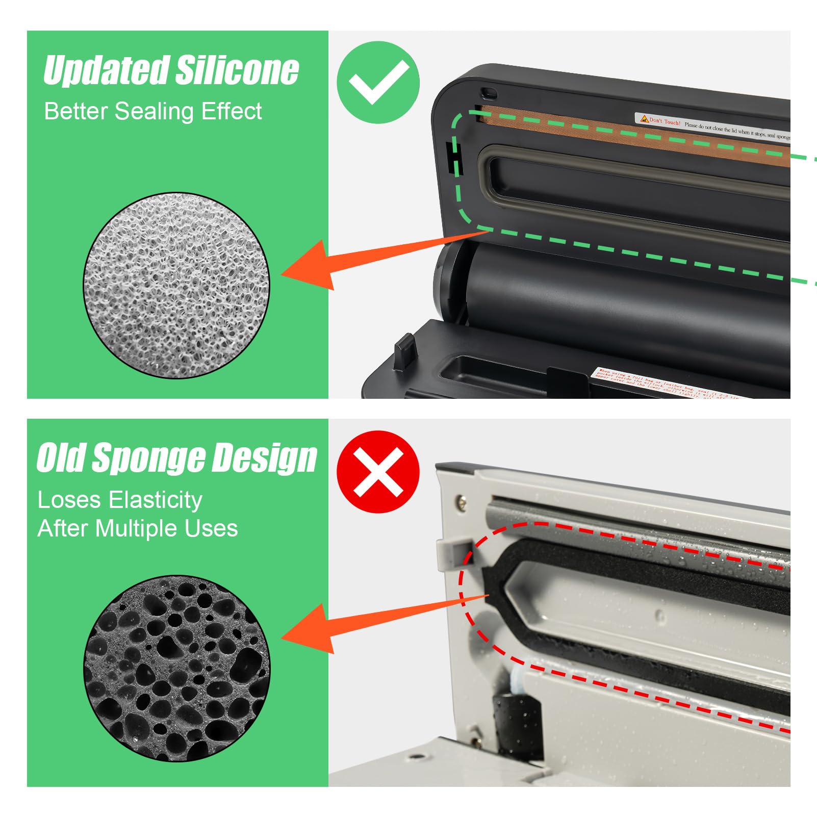 **Rechargeable Cordless Vacuum Sealer Machine with Built-in Cutter & Bag Storage | External Air Hose for Mason Jars & Canisters | Black & Gray | Perfect for Food Preservation, Sous Vide & Travel**