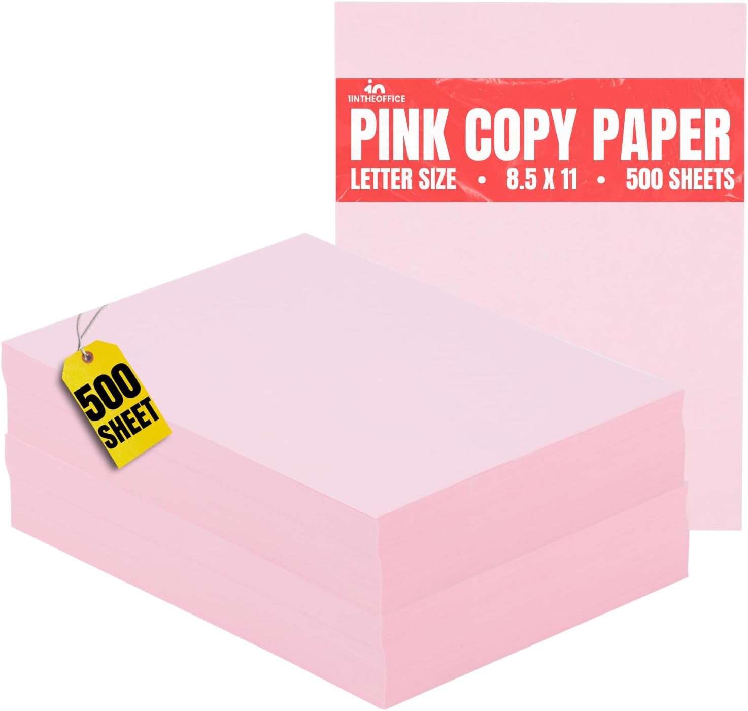 1InTheOffice Pink Copy Paper - 500 Sheets, 8.5