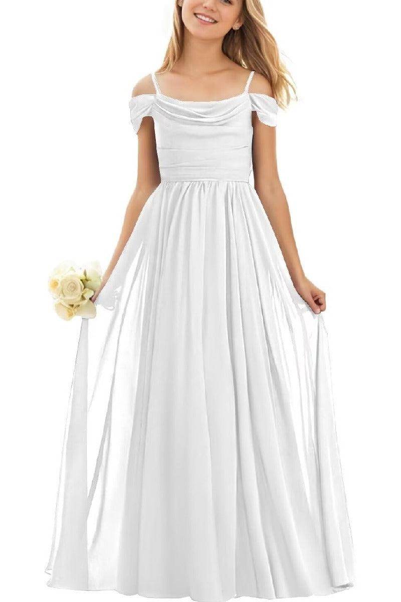 Elegant Floor-Length Chiffon Junior Bridesmaid Dress for Weddings | Formal Occasions & Special Events | B0DFVKW1HW