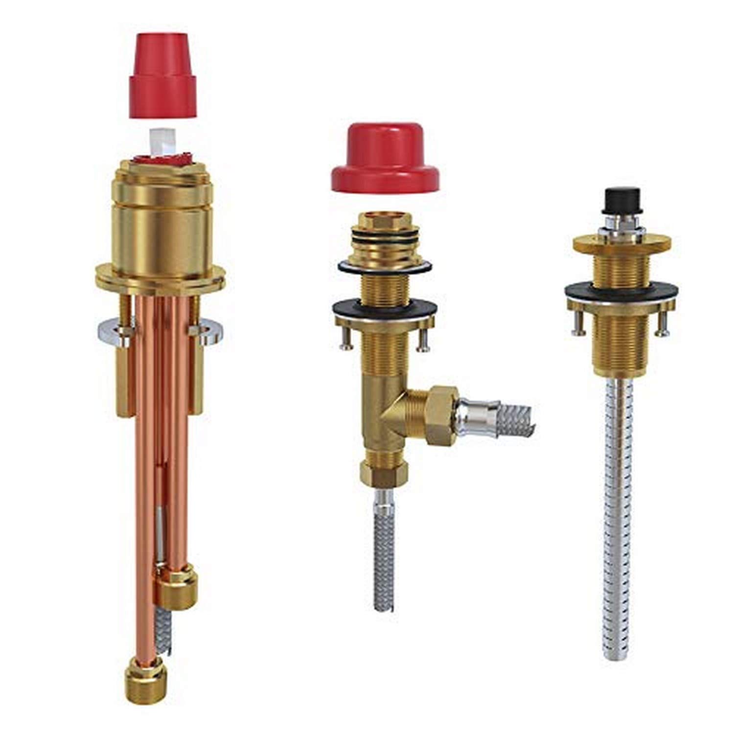 Riobel RHTB 3-Piece Deck-Mount Bathtub Faucet Set with Rough-In Valve - Brushed Nickel Finish for Modern Bathroom Renovation & Spa-Like Experience