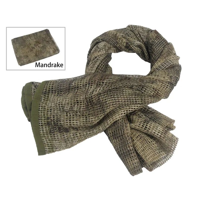 Sniper Veil Camo Mesh Tactical Scarf - Military Grade Concealment Scarf for Hunting, Airsoft & Outdoor Survival Gear | Perfect for Snipers, Hunters & Tactical Enthusiasts