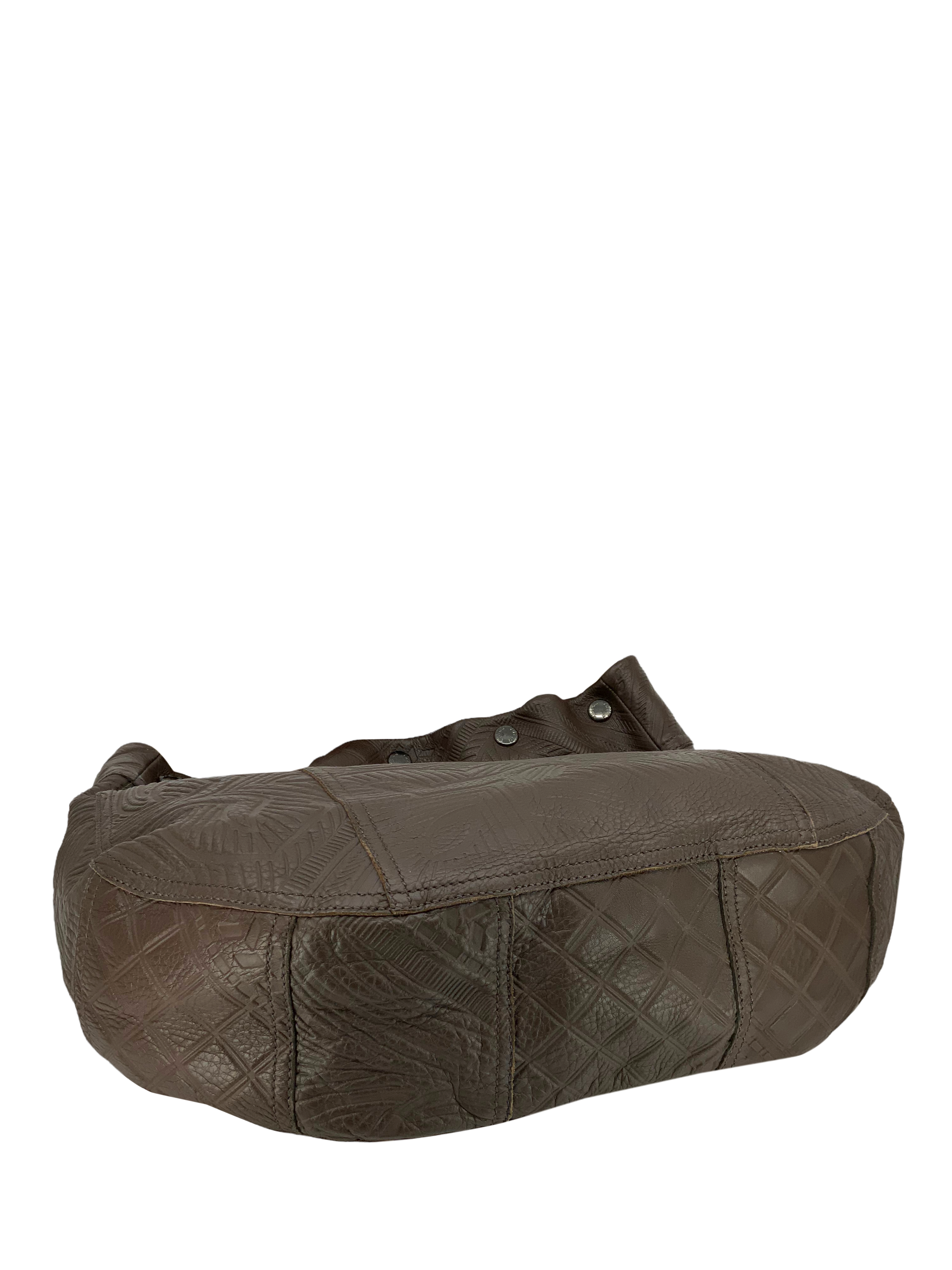 Prada Embossed Leather Large Hobo Bag for Women | Luxury Designer Handbag | Perfect for Work, Travel & Everyday Use