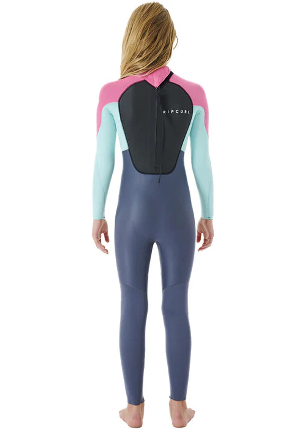 Rip Curl Girls Omega 3/2mm E Stitch Back Zip Steamer Wetsuit - Kids Surfing Wetsuit for Cold Water - Perfect for Surfing, Swimming & Water Sports