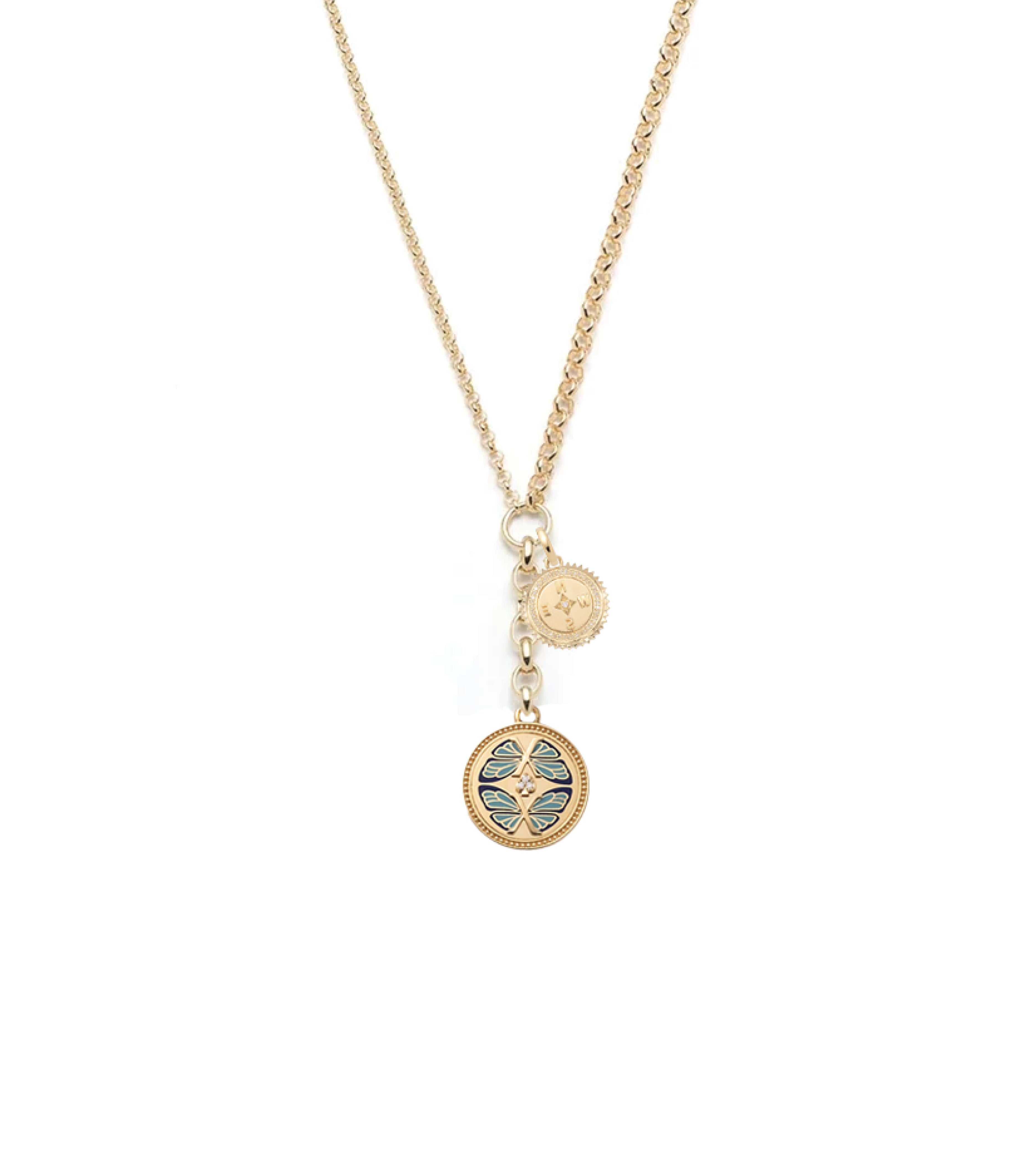 Reverie & Internal Compass Mixed Belcher Chain Necklace - Medium Extension Length for Women | Boho Jewelry for Layering, Everyday Wear & Special Occasions