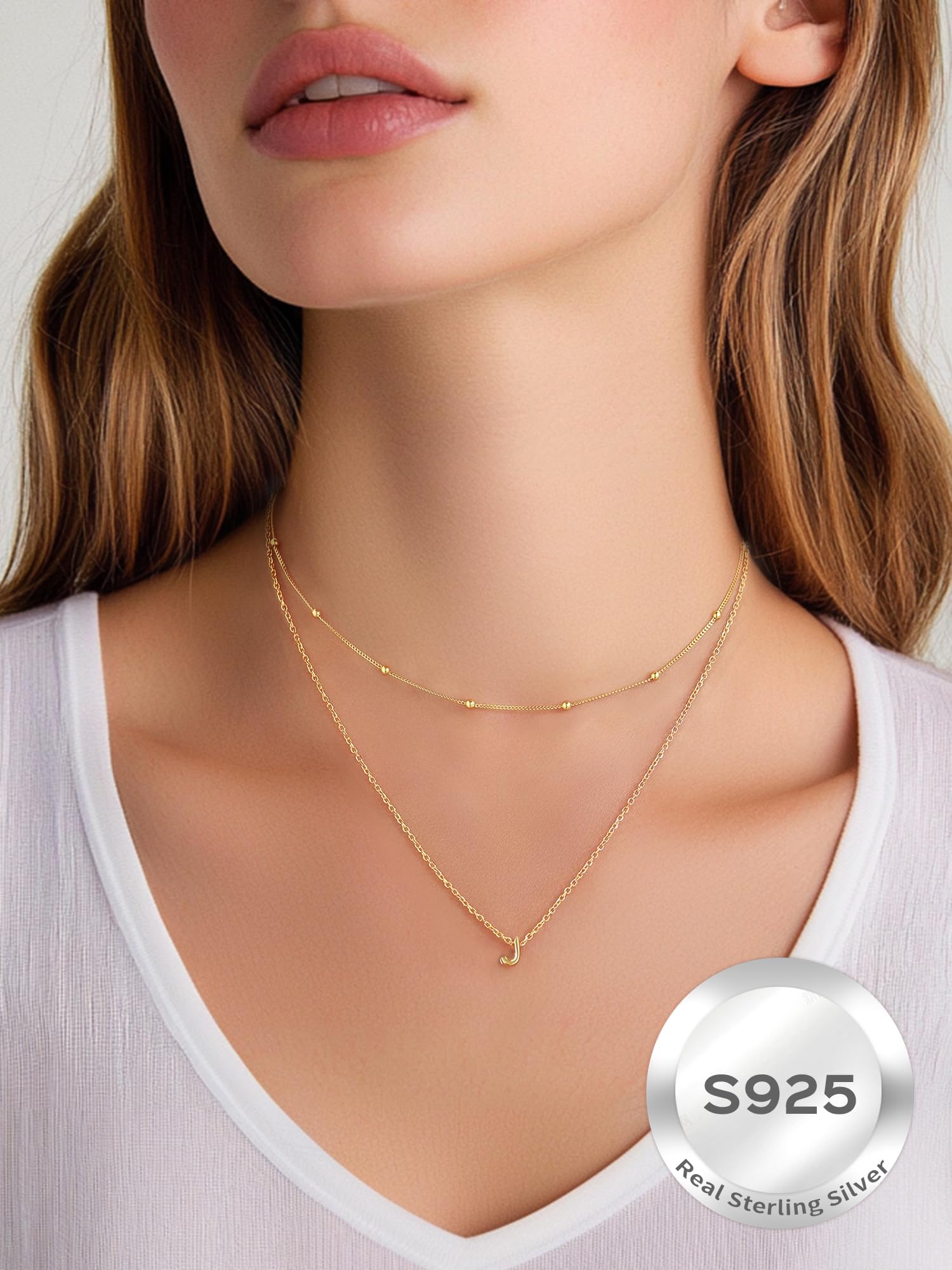 ChicSilver 925 Sterling Silver Initial Necklace for Women - Personalized Dainty Letter Pendant Jewelry Gift with Gift Box | Birthday, Anniversary, Valentine's Day Present