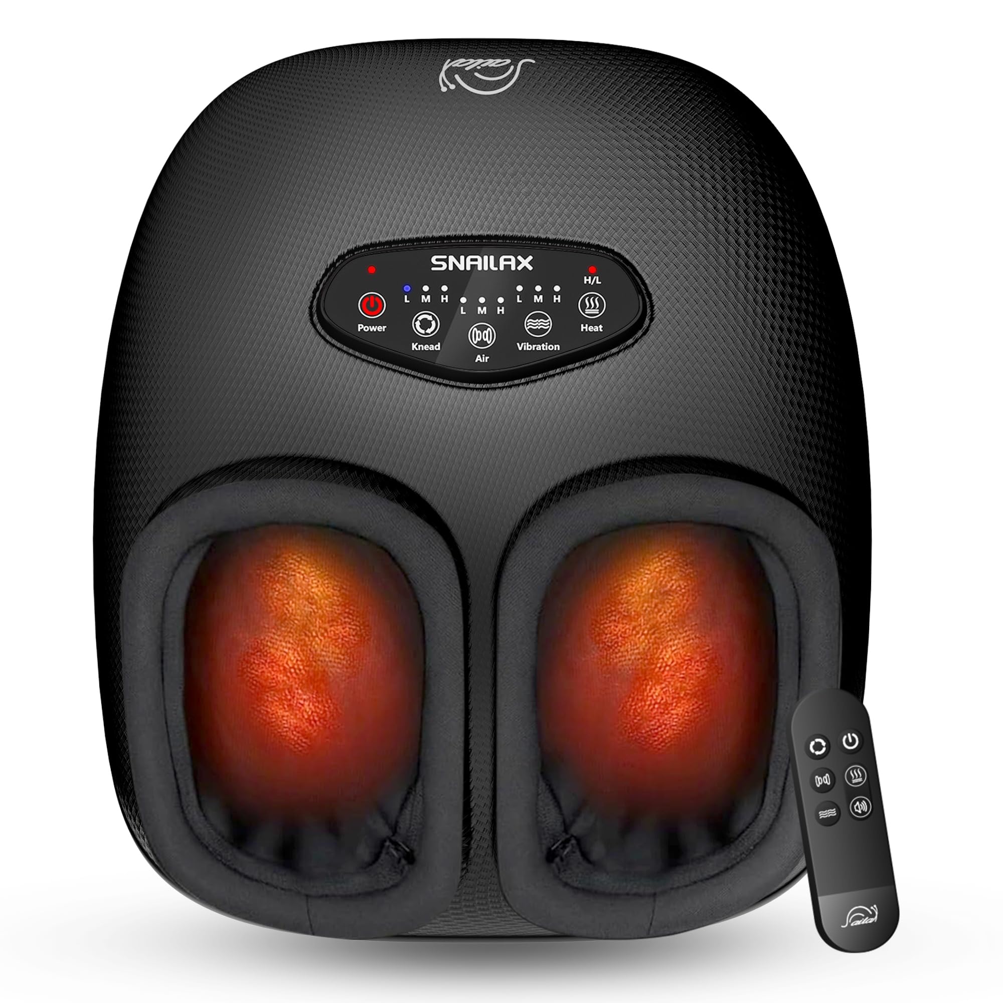 Snailax Shiatsu Foot Massager with Heat - Electric Deep Kneading, Compression & Vibration Therapy for Plantar Fasciitis & Neuropathy Relief - FSA/HSA Eligible Foot Warmer with Remote Control (Fits Size 13) - Perfect for Home Relaxation, Pain Relief & Gifts