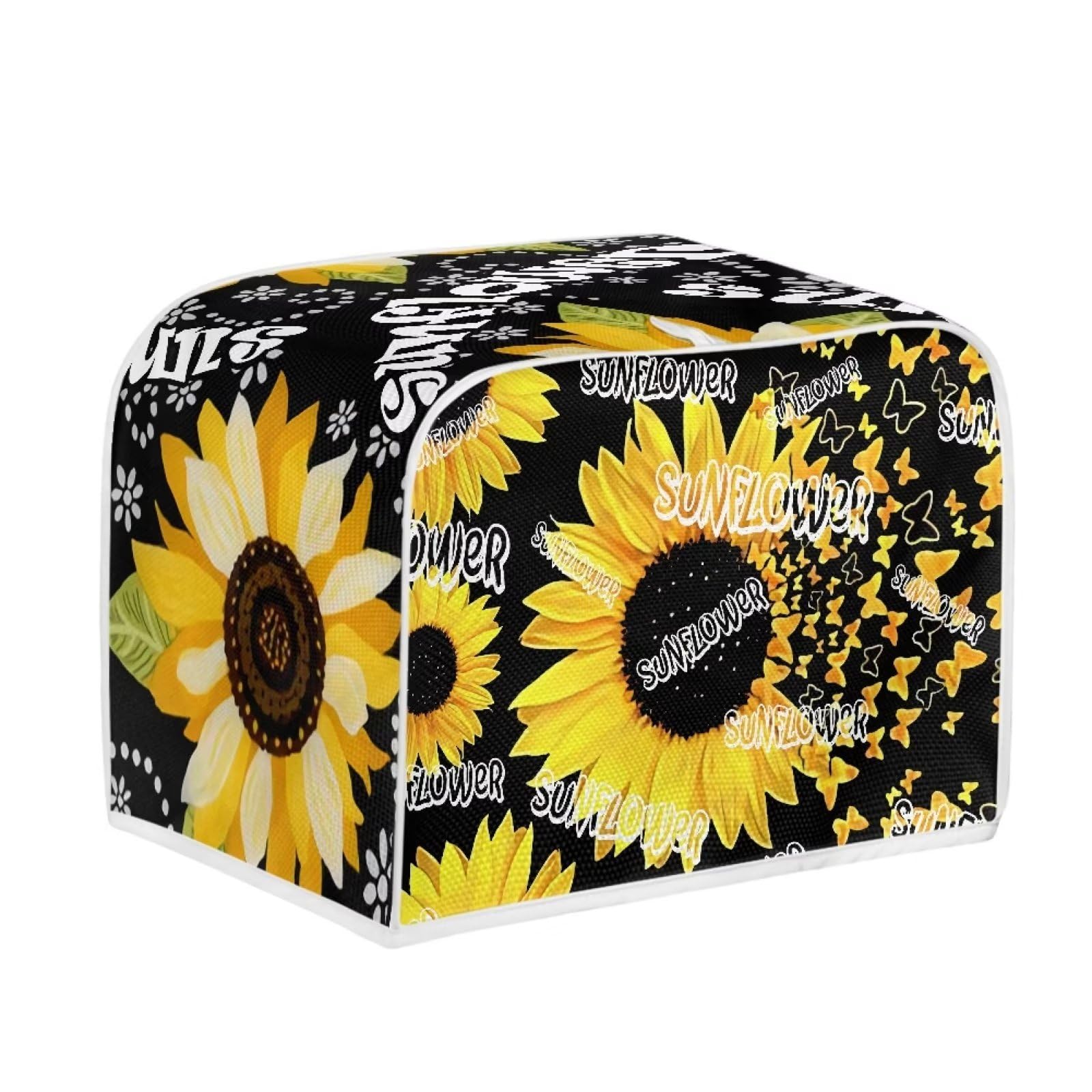 Sunflower Butterfly Print Toaster Cover & Bread Maker Dust Cover - Waterproof & Heat-Resistant Kitchen Appliance Protector for Toaster Oven & Bread Machine - Perfect for Home, Kitchen, Party & Gift Use