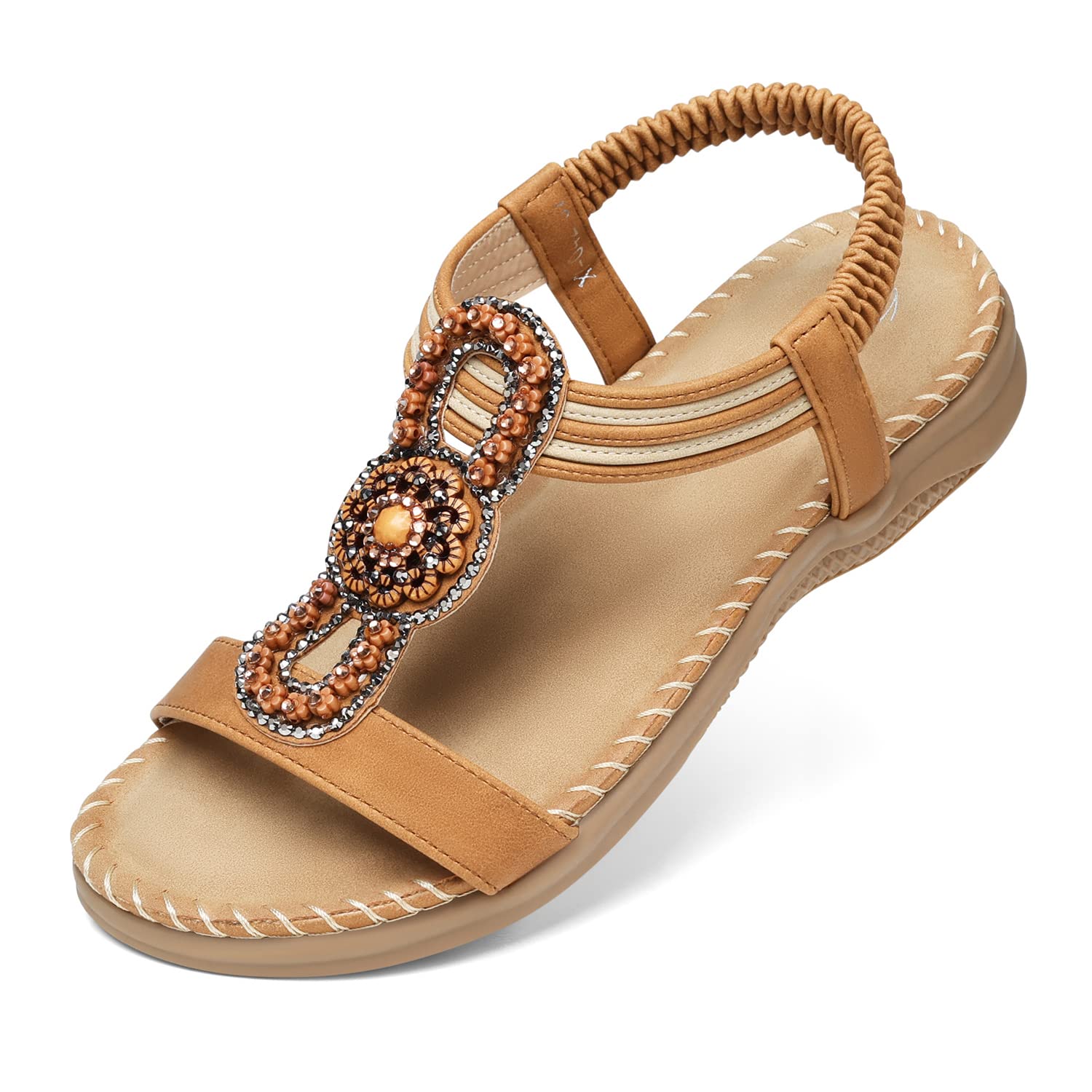 SHIBEVER Women's Comfortable Summer Sandals - T-Strap Flip Flop Thong Sandals for Beach, Pool, and Casual Outfits | Dressy Flat Sandals for Women