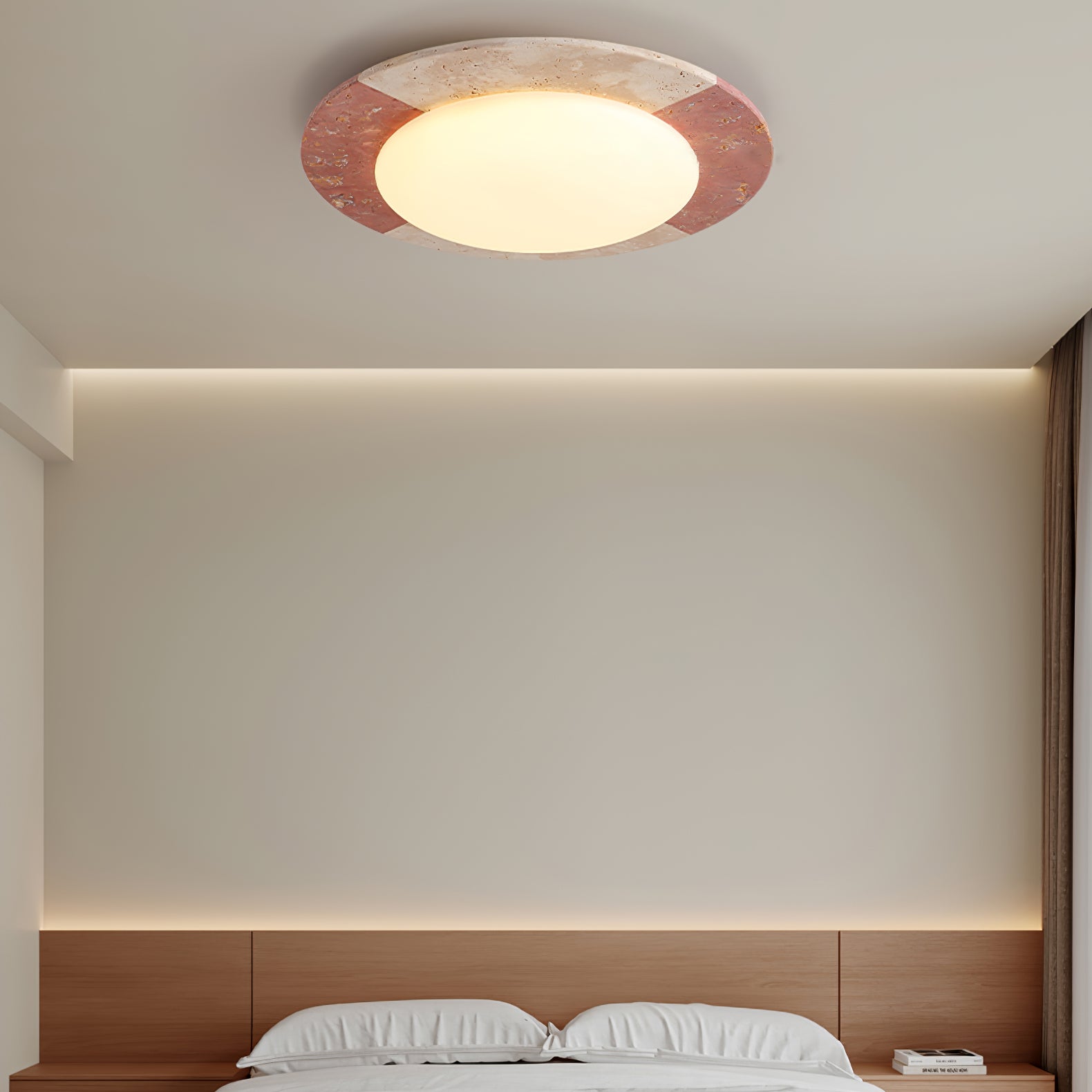 Celestial Travertine Ceiling Lamp - Modern Handcrafted Stone Pendant Light for Dining Room, Living Room & Bedroom | Elegant Home Decor Lighting Fixture