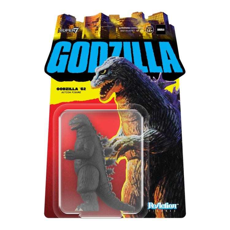 Toho ReAction Godzilla (1962 Three Toes) Action Figure - Collectible Vintage Monster Toy for Display, Gifts & Movie Fans