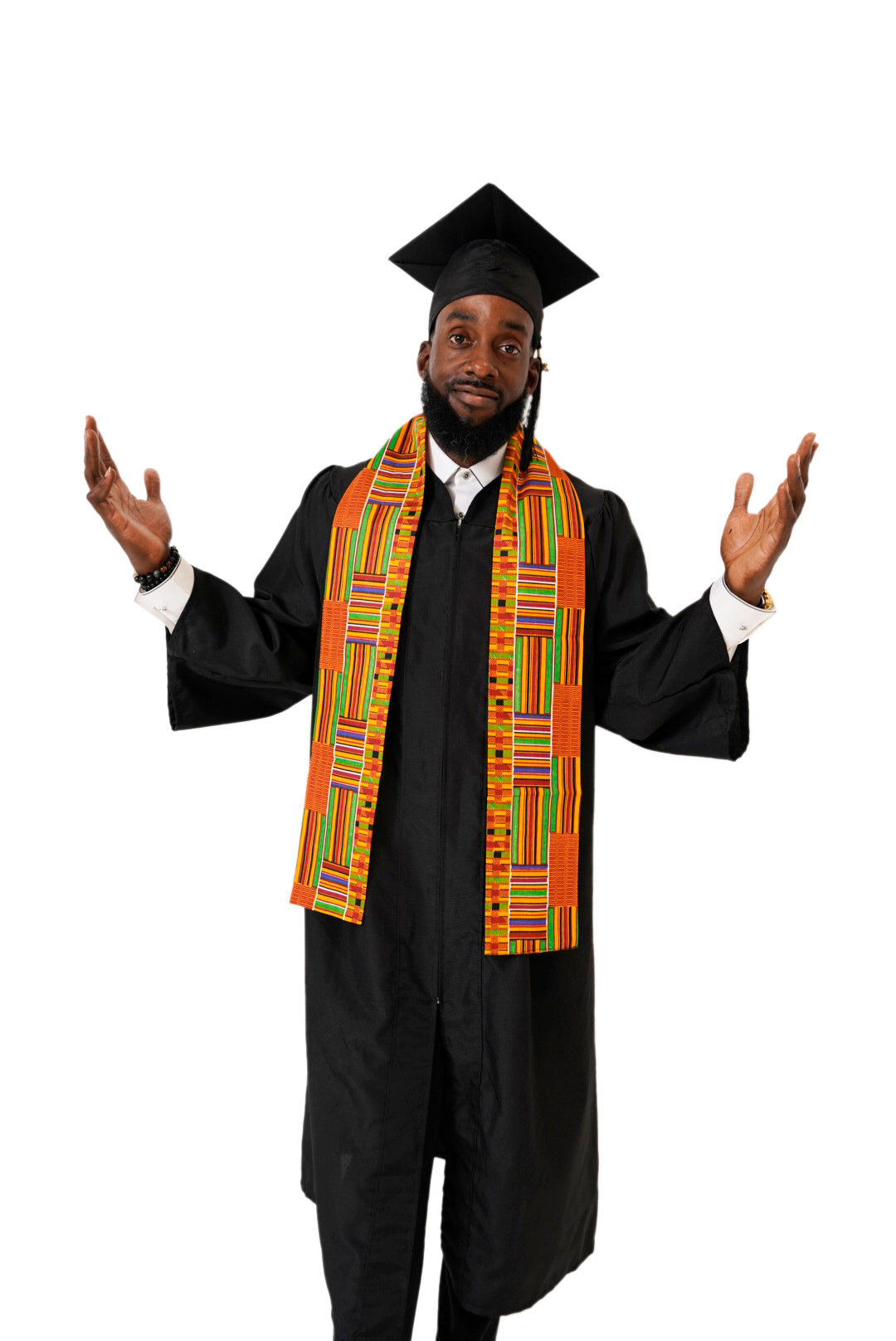 Authentic Kente African Print Graduation Stole/Sash DP0795S1 - Perfect for Graduation Ceremonies, Cultural Events & African Heritage Celebrations