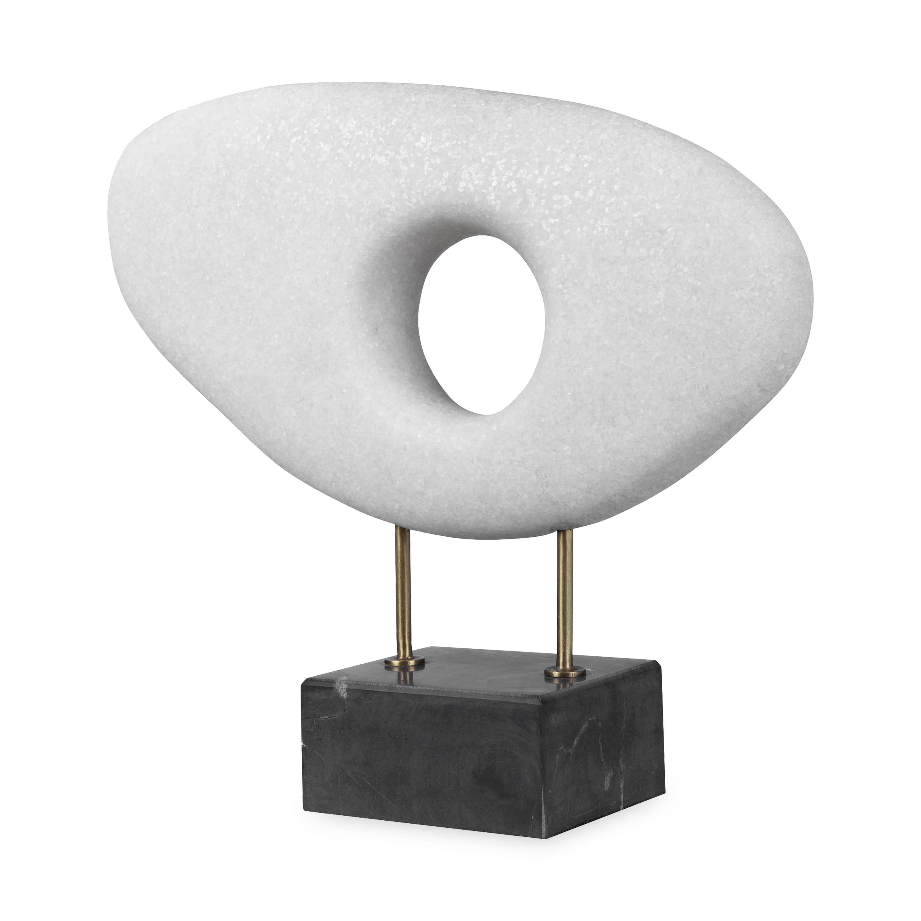 Modern Oblong Disc Sculpture - Minimalist Abstract Art Decor for Home, Office & Garden | Perfect for Living Room, Bedroom & Outdoor Spaces