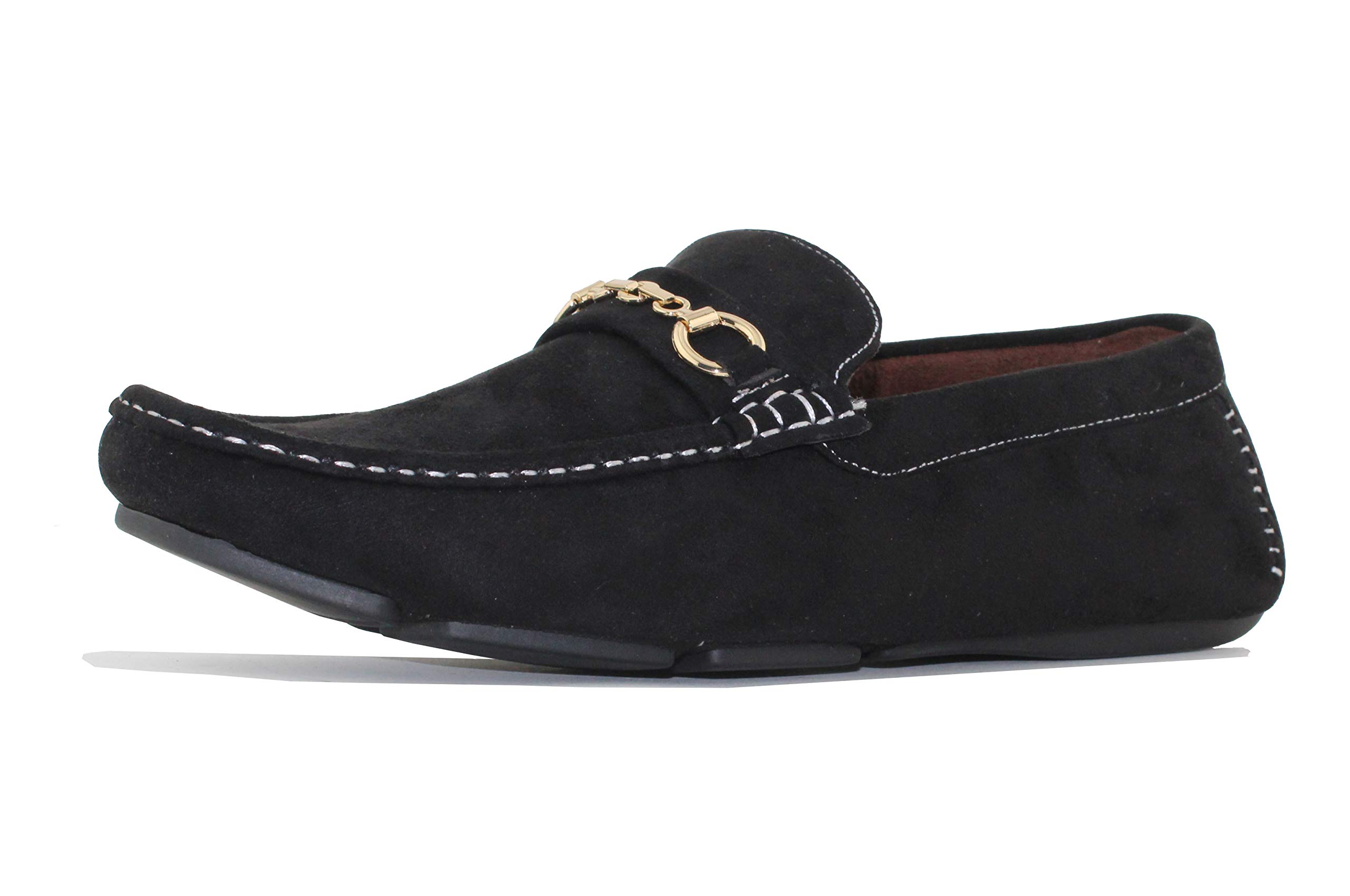 **Amali Ecker Men's Casual Loafers & Moccasins - Slip-On Driving Shoes with Chain Ornament - Comfortable Slippers for Everyday Wear, Office & Travel**