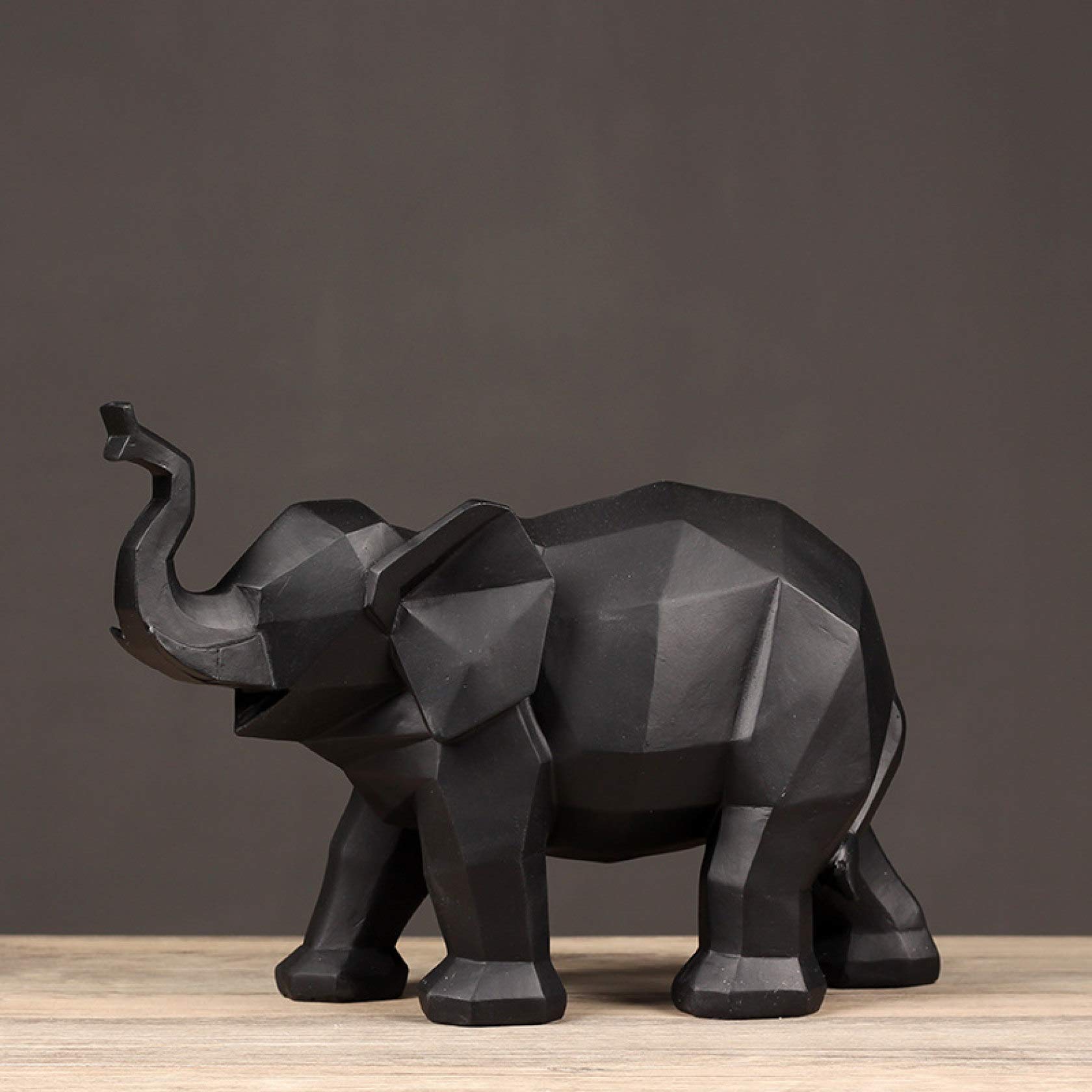 Nordic Abstract Geometric Elephant Statue - Resin Animal Figurine Decor for Bookshelf, TV Stand & Home Office - Unique Gift Idea for Elephant Lovers & Modern Interior Design