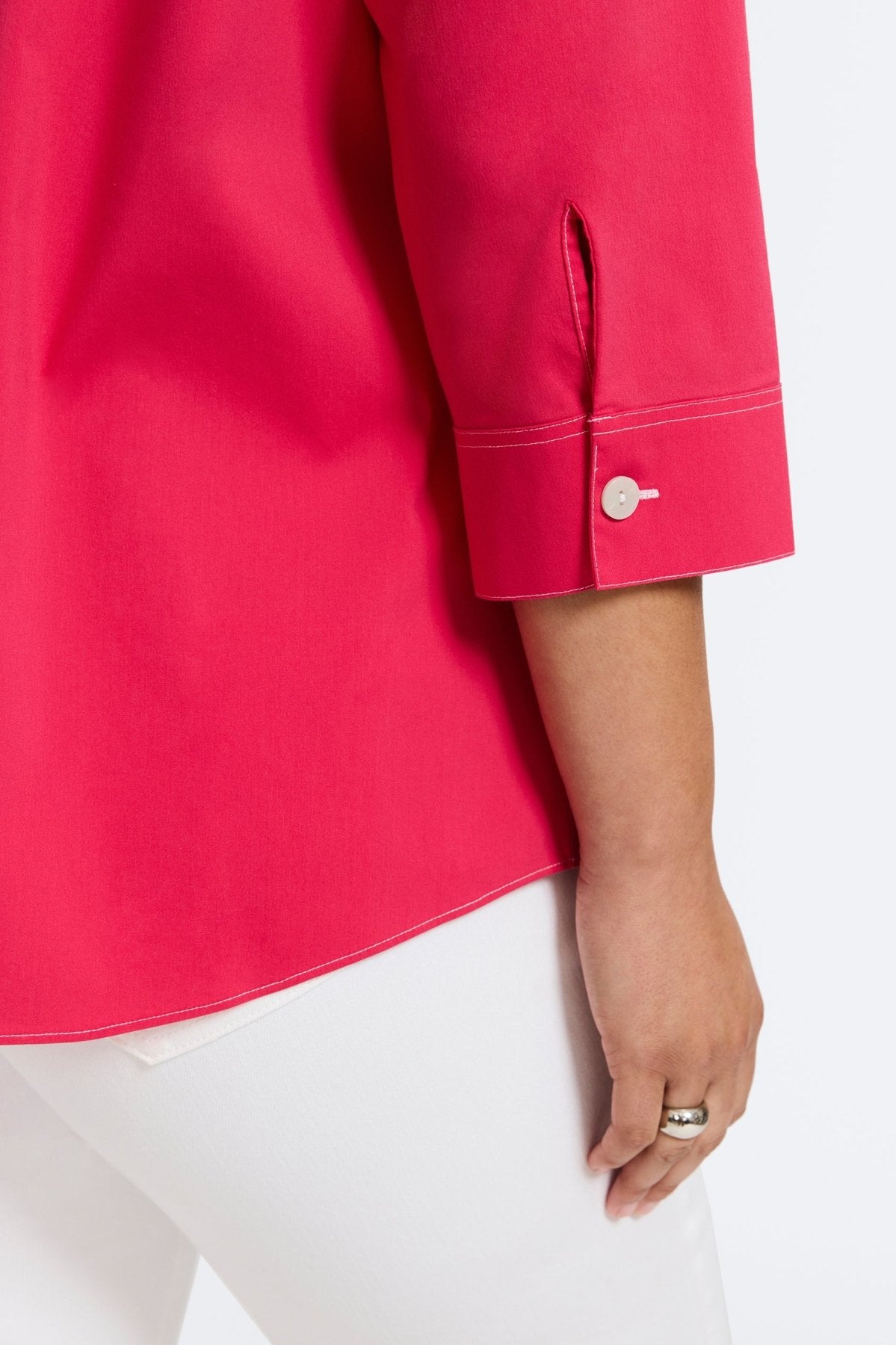 Kelly Plus No Iron Stretch 3/4 Sleeve Shirt for Women - Wrinkle-Free Comfort Fit Blouse for Office, Travel & Casual Wear