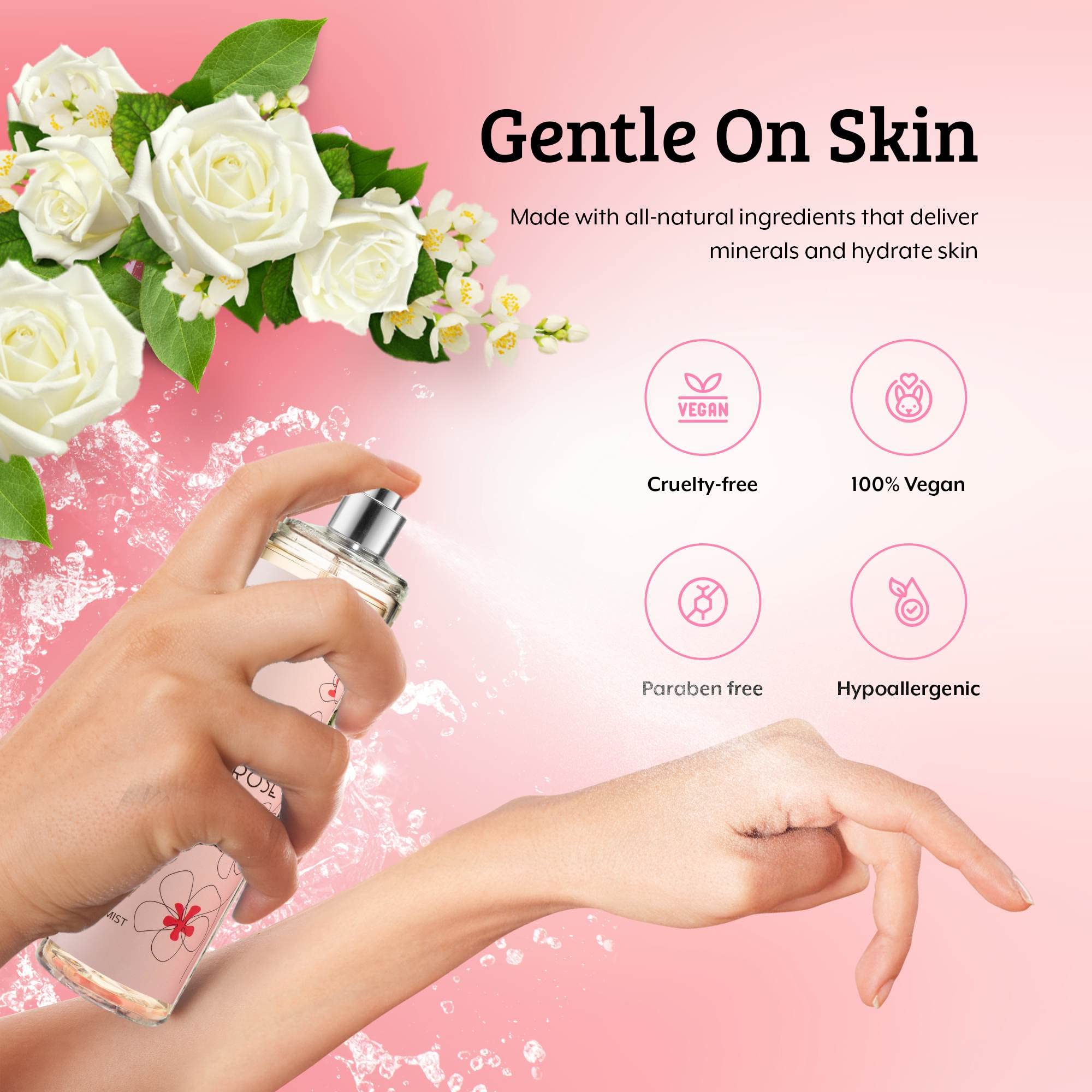 White Rose Jasmine Body Spray for Women - 8 oz Luxury Perfume Mist with Fine Spray Bottle | Floral Fragrance for Daily Wear, Date Nights & Special Occasions