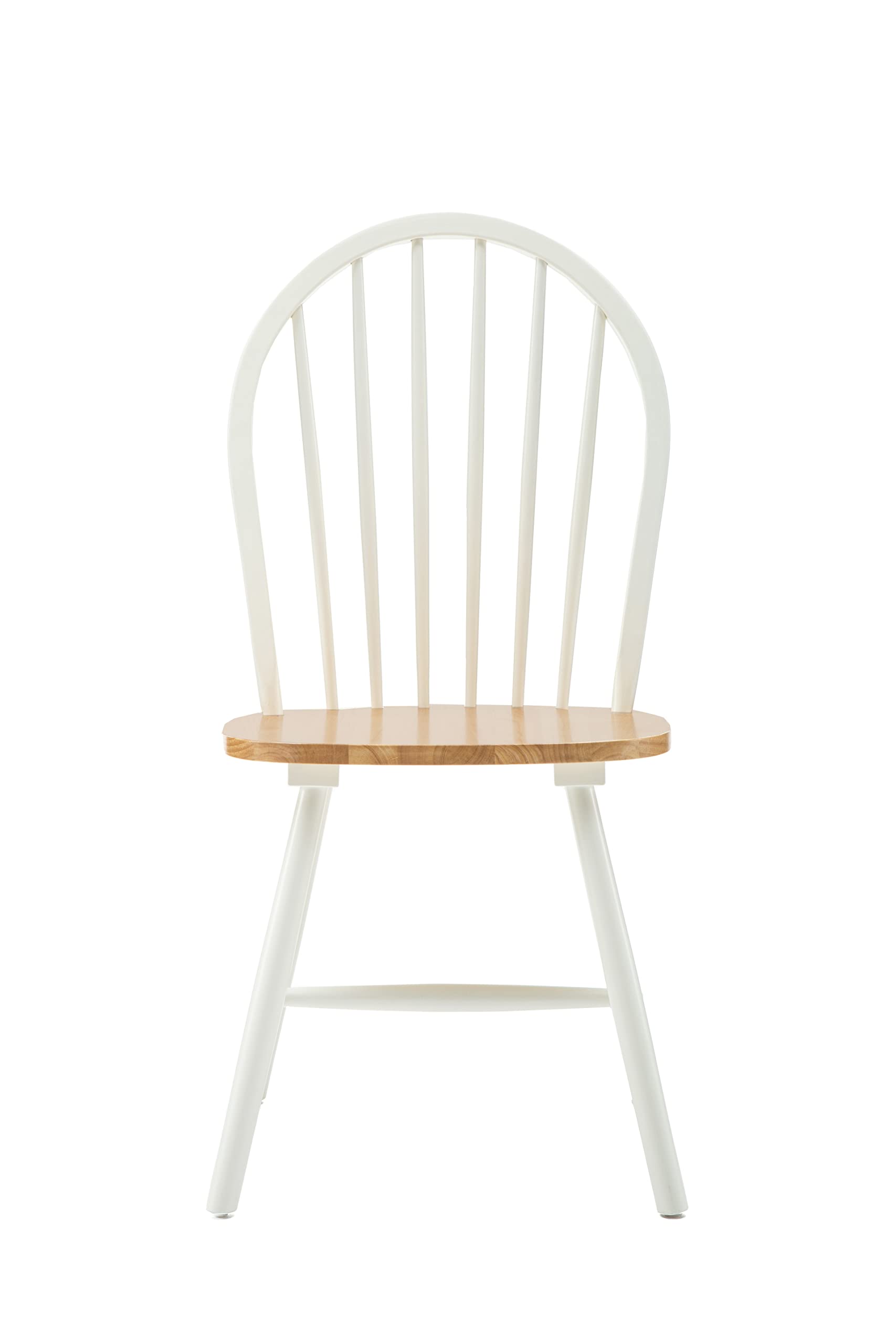 Boraam Windsor Farmhouse Dining Chairs Set of 2 - Cream/Natural Wooden Kitchen Chairs for Dining Room, Breakfast Nook, and Farmhouse Decor