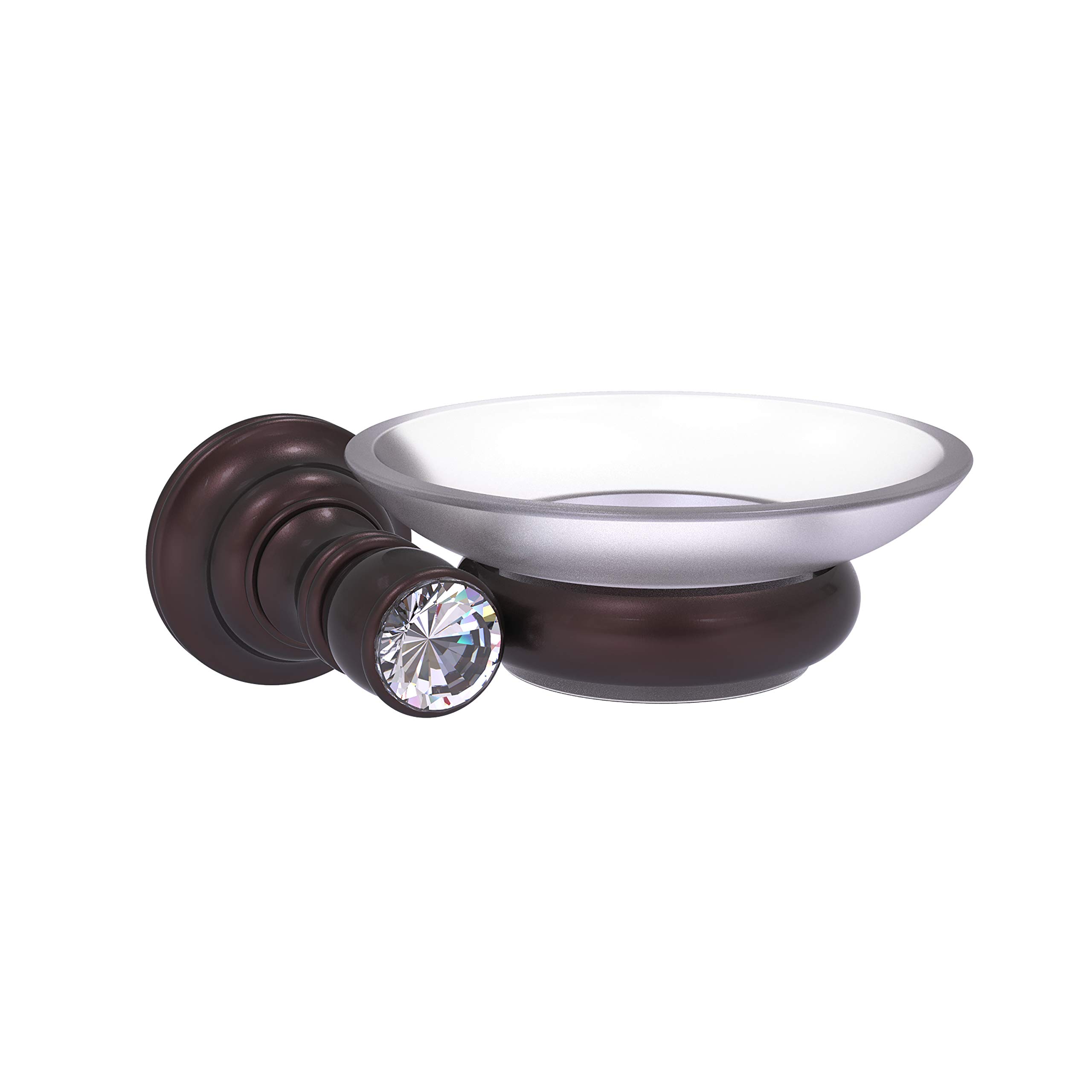 Allied Brass CC-62 Carolina Crystal Collection Wall Mounted Soap Dish in Antique Bronze - Elegant Bathroom Accessory for Vanity, Sink, or Shower Decor