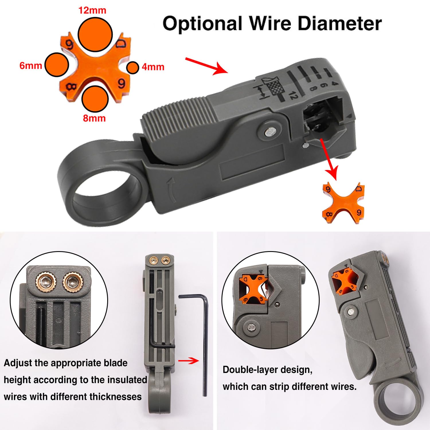 Taiss Coax Cable Crimper Tool Kit - 20 PCS F Style RG59 RG6 Compression Connectors, Coaxial Cable Stripper & Compression Tool - Professional Coaxial Cable Installation Kit for Home Theater, Satellite TV & Internet Setup