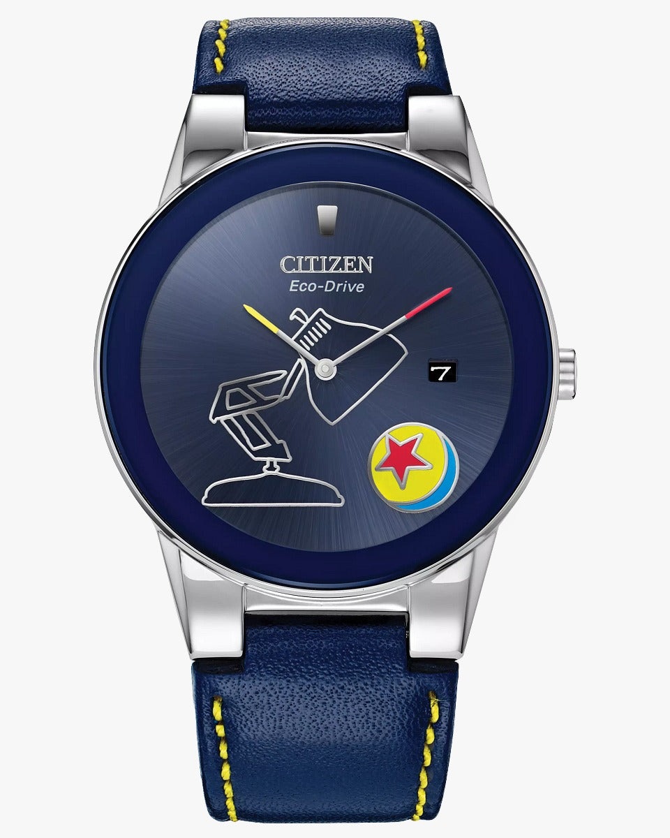 Citizen Men's Eco-Drive Stainless Steel Watch with PIXAR Lamp & Luxo Jr. Design - Perfect for Casual, Office & Gift Giving