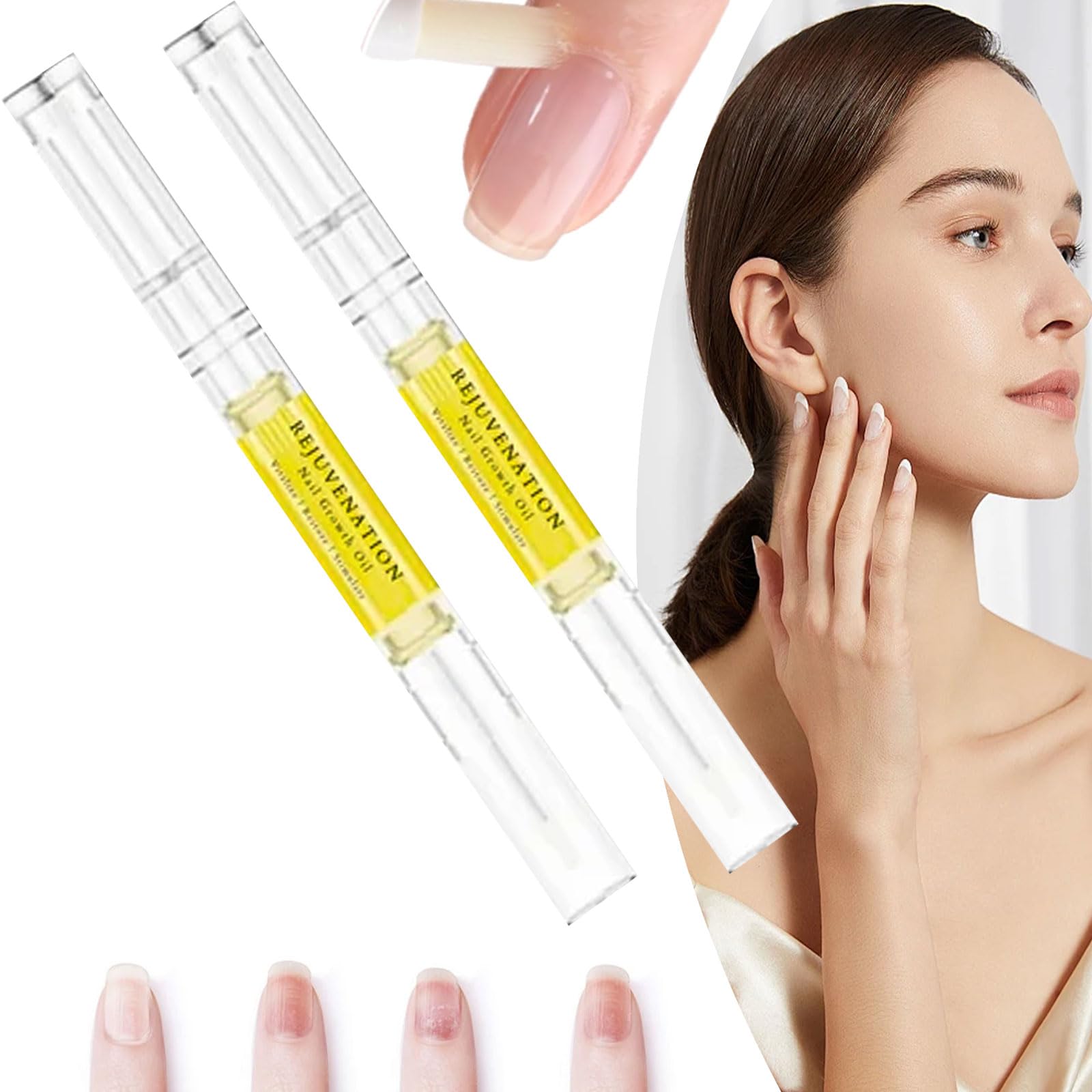 Brother Cosmetics Nail Growth Oil with Vitamin E & Jojoba - Strengthens Peeling, Breaking & Thin Nails - 2PCS Set - Perfect for Nail Care & Manicures at Home or Salon