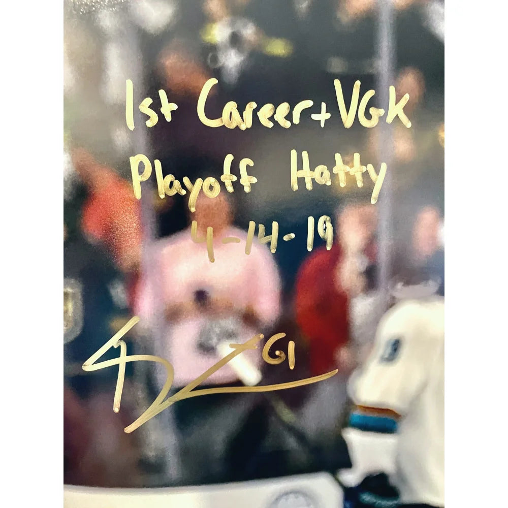 Mark Stone Autographed Framed Vegas Golden Knights 16x20 Photo - Signed 1st Career Hat Trick Memorabilia - Perfect for Hockey Fans & Sports Collectors - Great for Man Cave, Sports Bar, or Gift