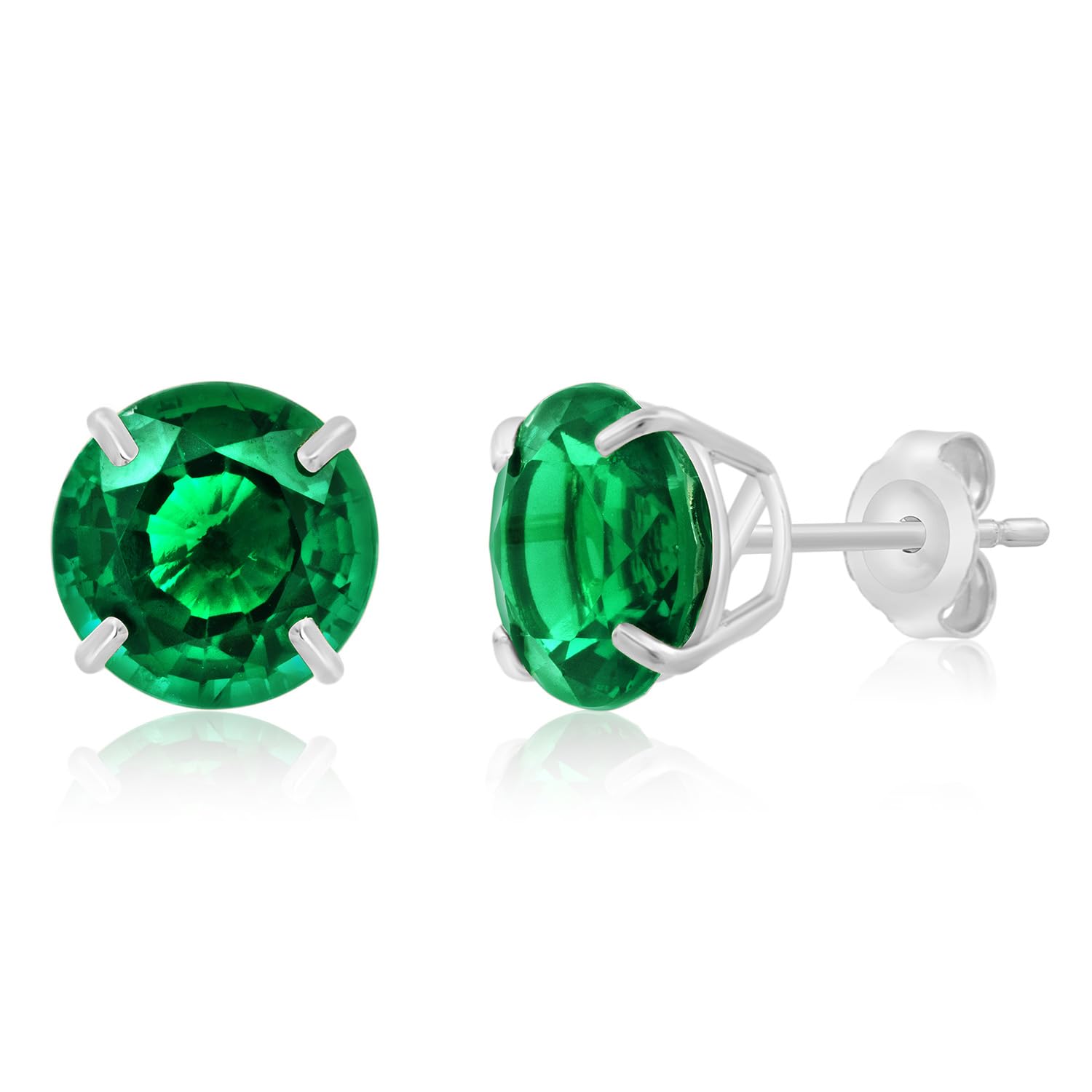 14K Gold Large Round Stud Earrings for Women - 9mm Birthstone & Gemstone Earrings | Elegant Gift for Mother's Day, Anniversary & Special Occasions | MAX + STONE