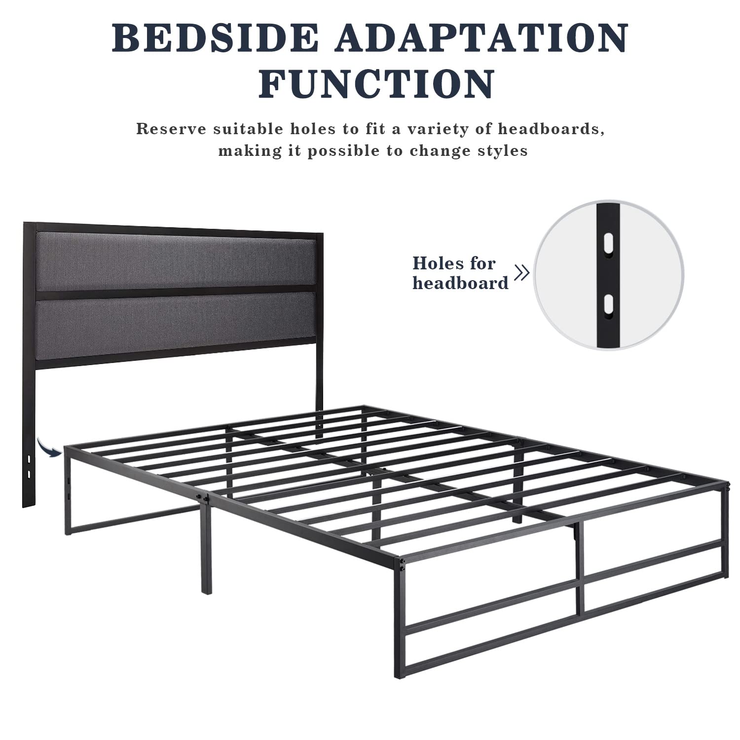 Heavy Duty Queen Size Platform Bed Frame with 14
