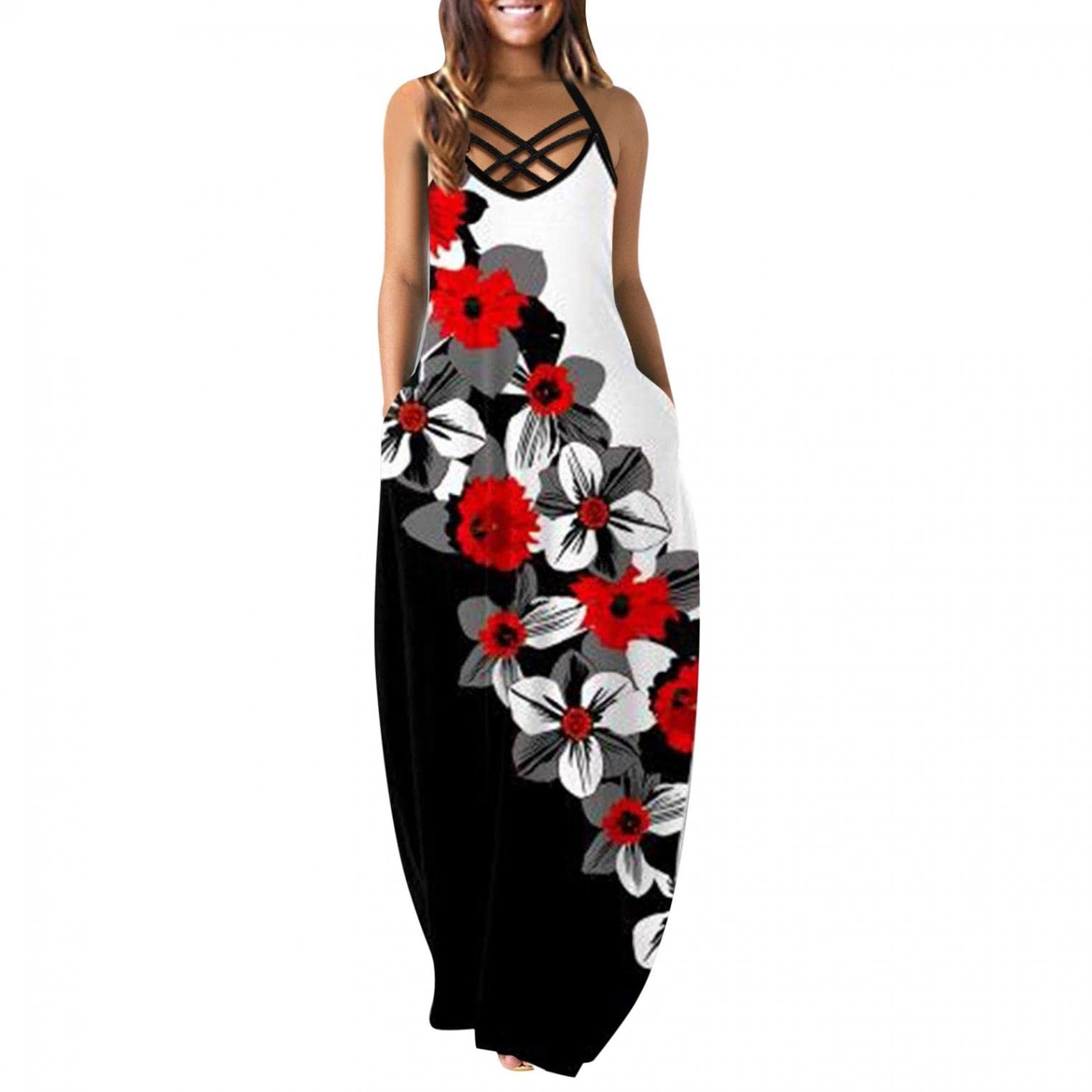 Boho Maxi Dress for Women - Casual Loose Short Sleeve Summer Beach Dress | Perfect for Vacation, Music Festivals & Boho Chic Outfits