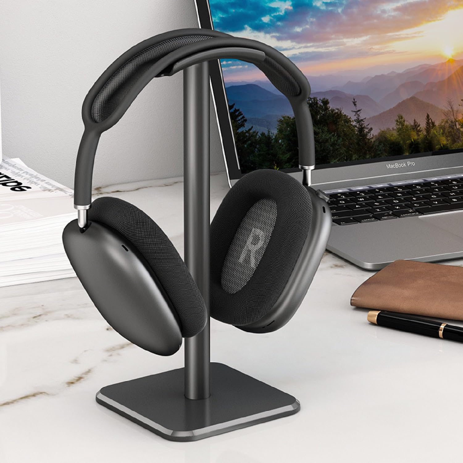 Universal Headset Stand with Hook - Durable Headphone Holder for Gaming & Office Headsets - Perfect for Desk Organization & Headset Storage