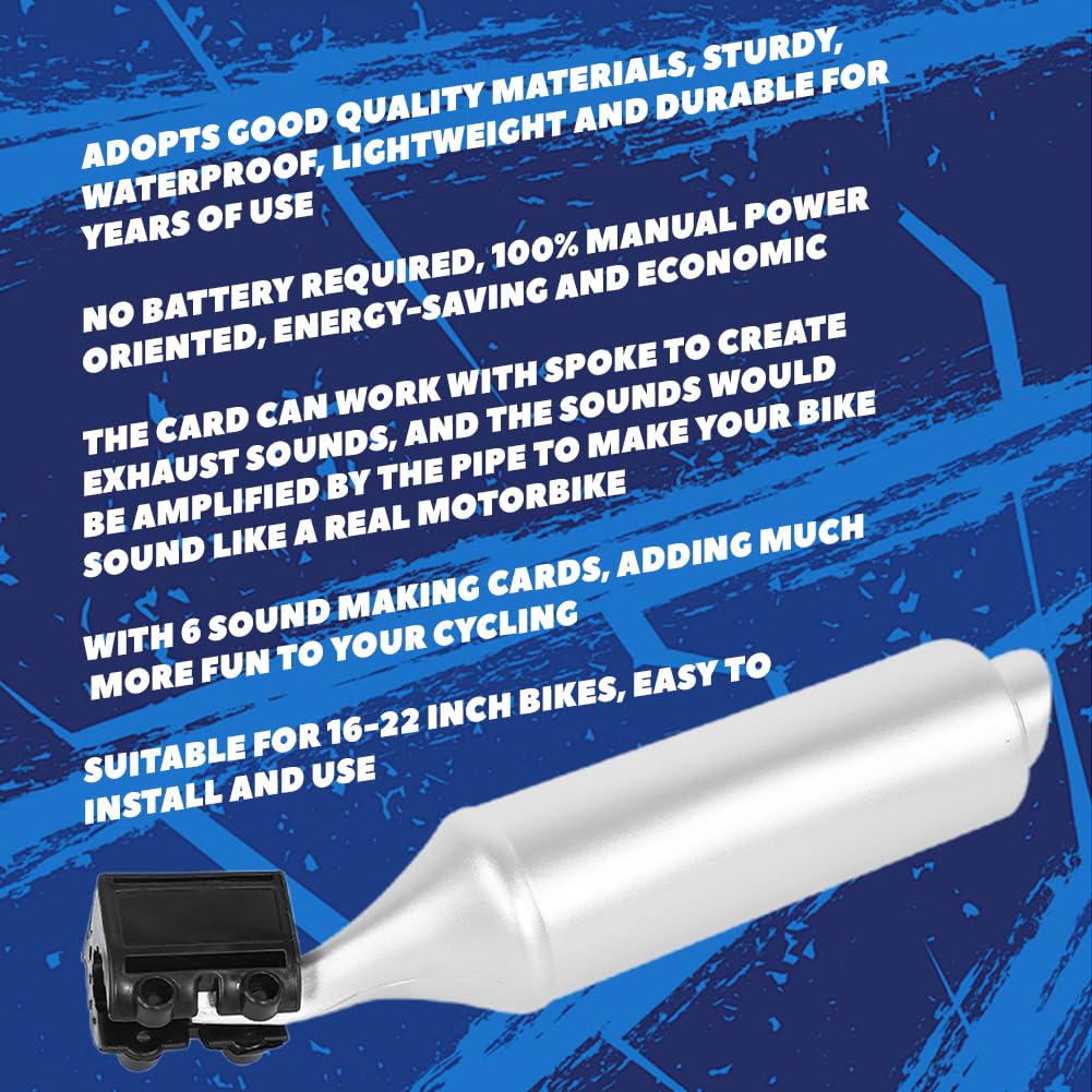 Bike Turbo Pipe - Bicycle Exhaust Sound System & Spoke Sound Maker Kit | Motorcycle-Style Cycling Accessories for Mountain & Road Bikes | Perfect for Bike Enthusiasts & Pranksters